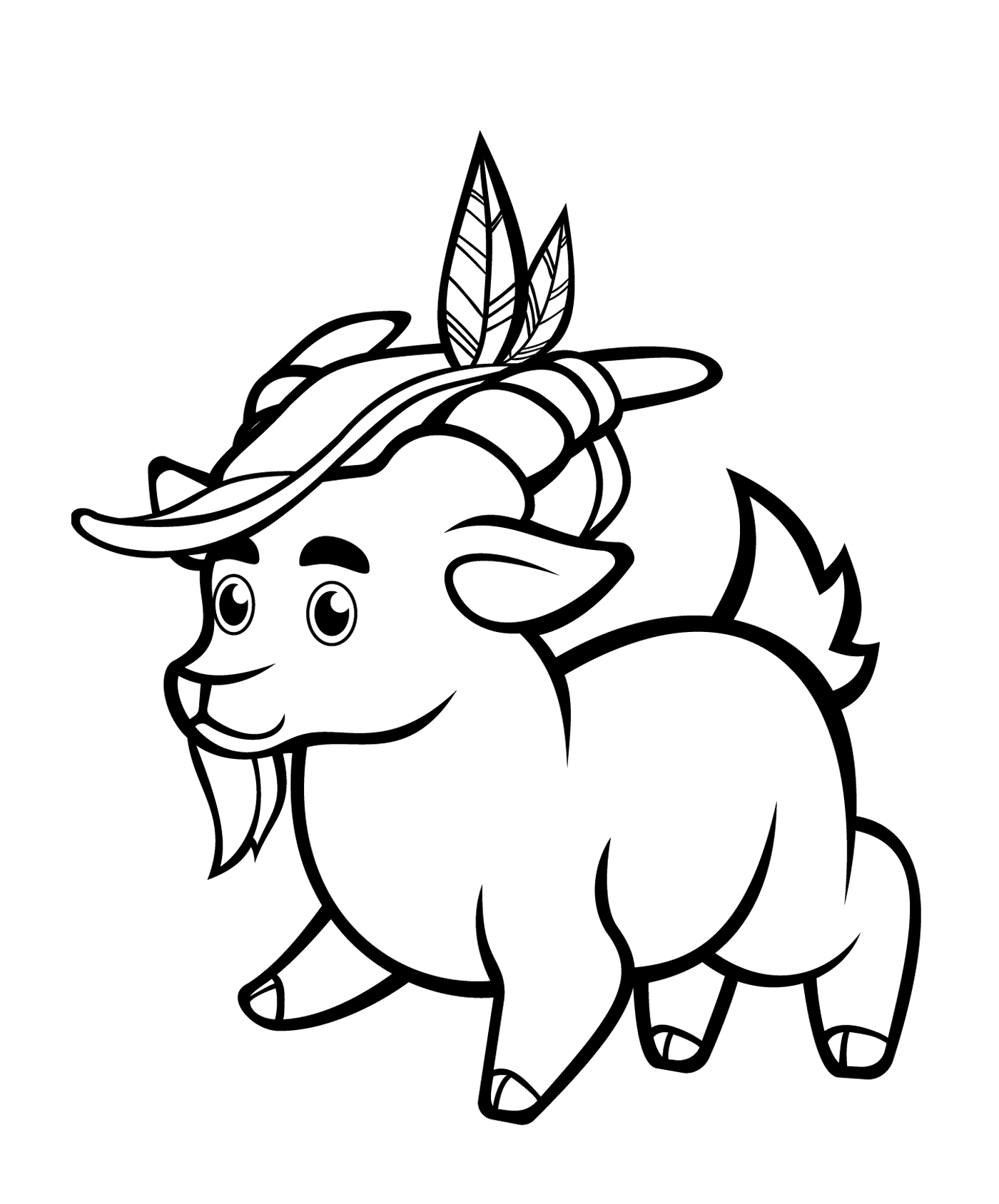  Um animal com um chapéu alpino 