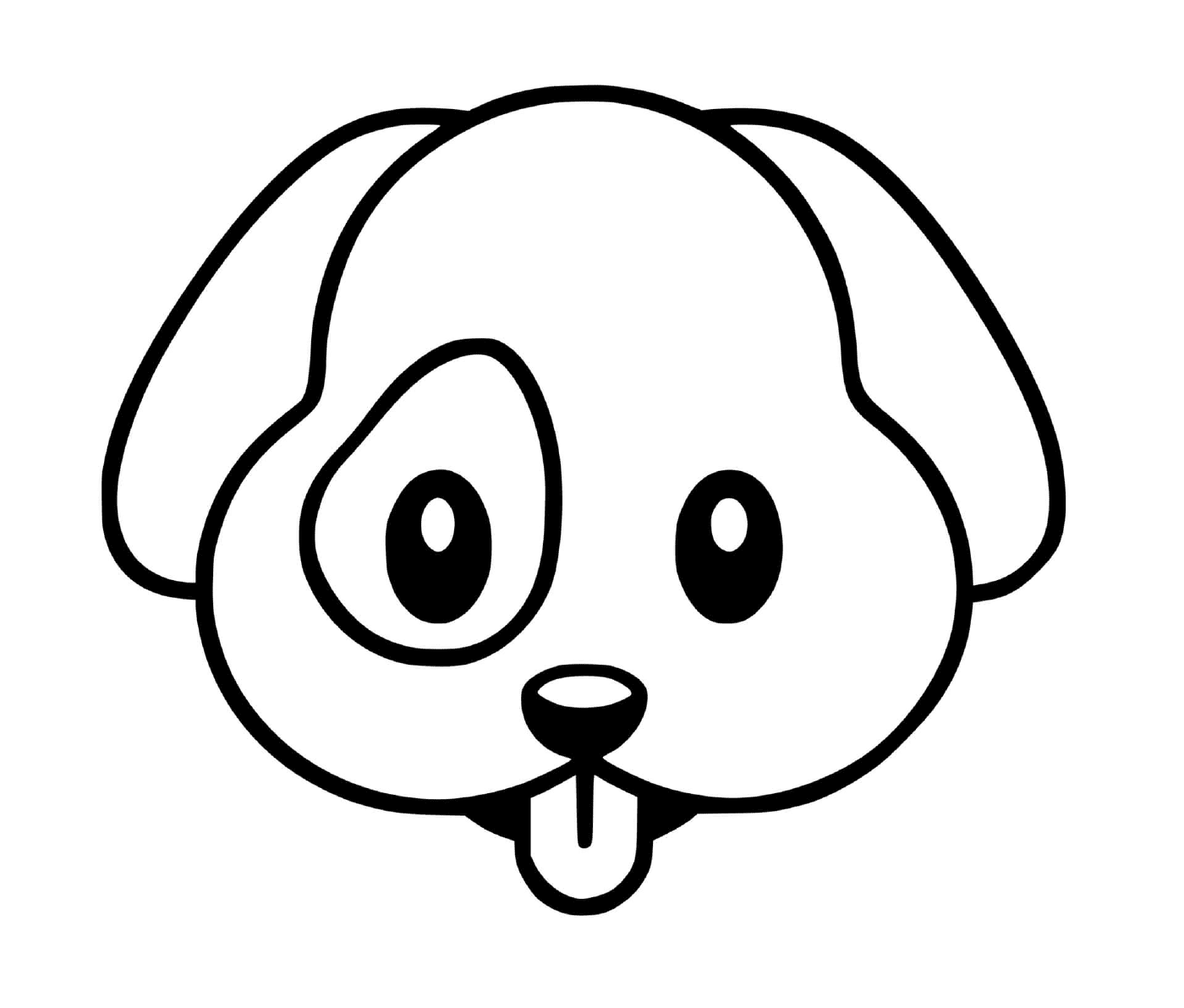  Um cão rosto kawaii 