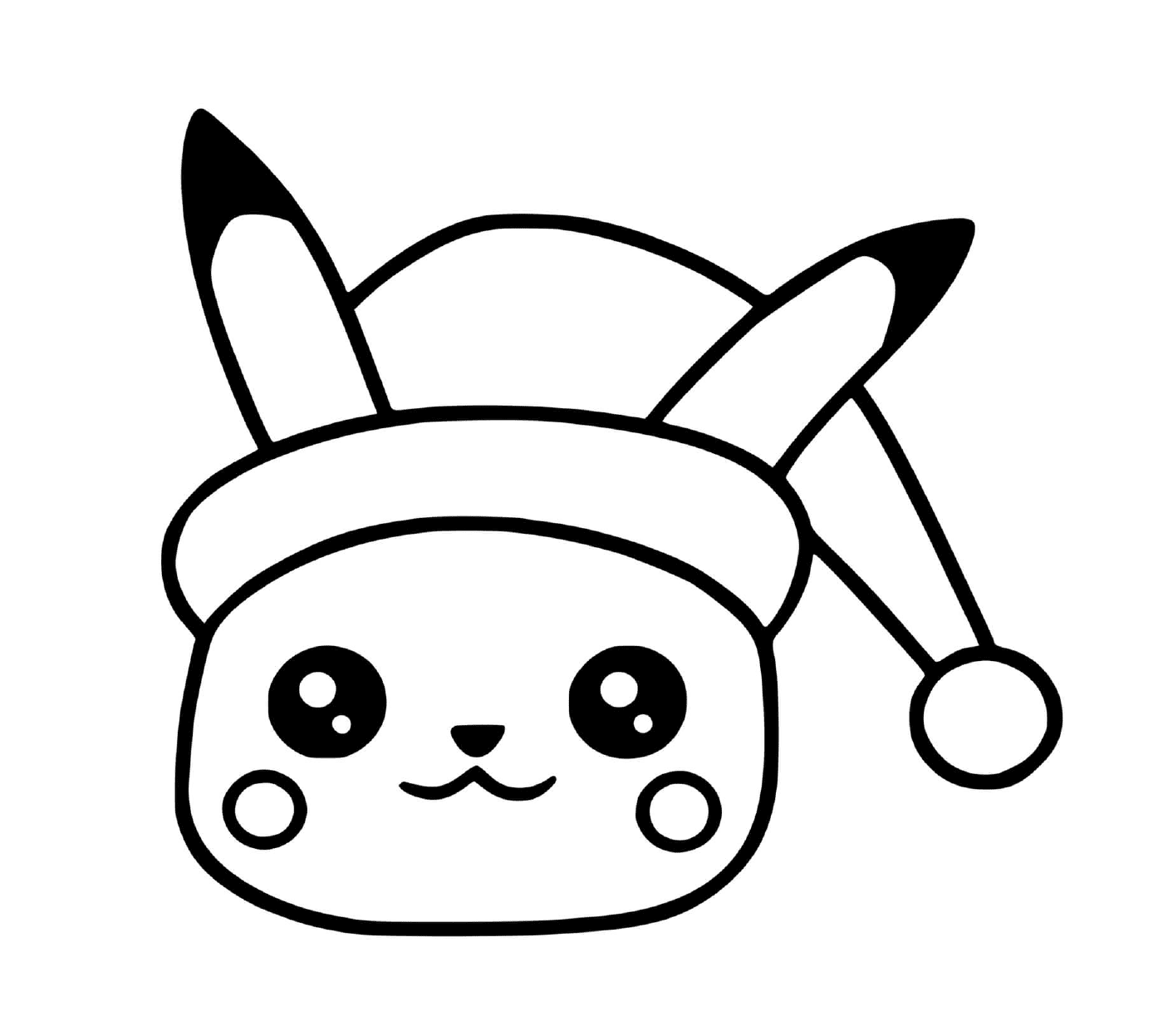  A Pikachu vestindo um chapéu de Natal 