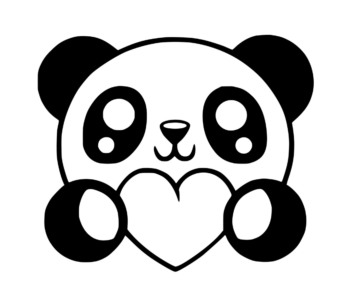  Um panda segurando um coração 