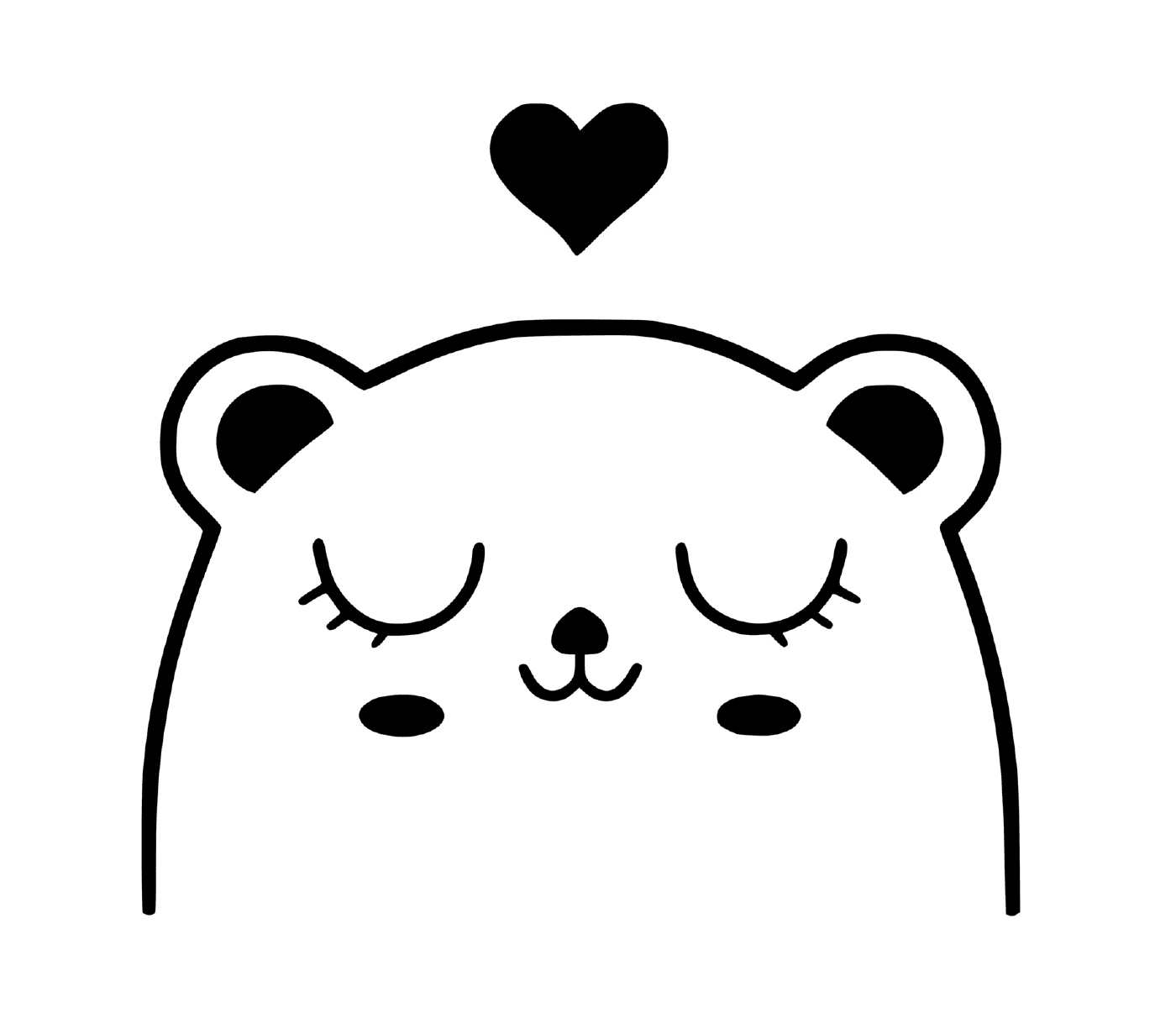  Um urso com um coração acima dele 
