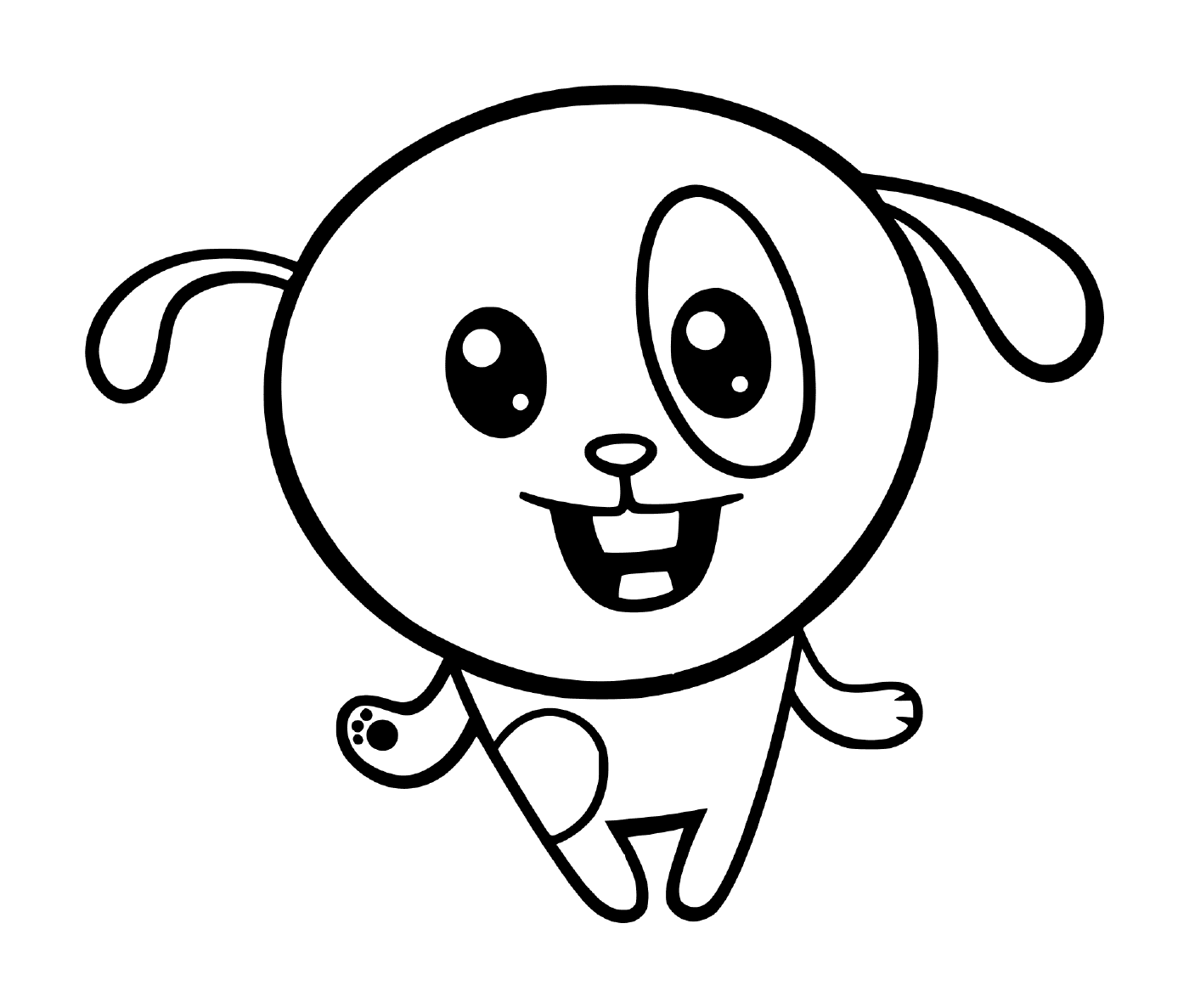  Um bonito cão de desenho animado 