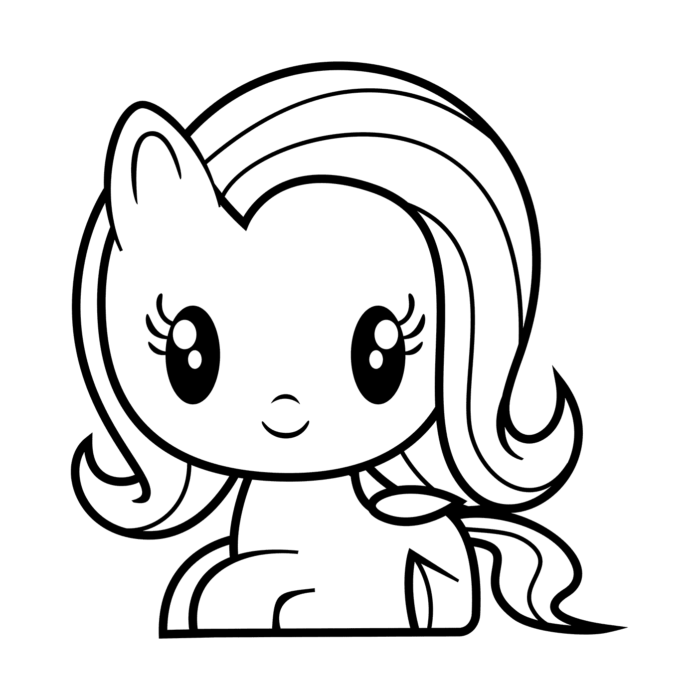  Pouco Fluttershy Little Pony Long Hair Sorrindo 
