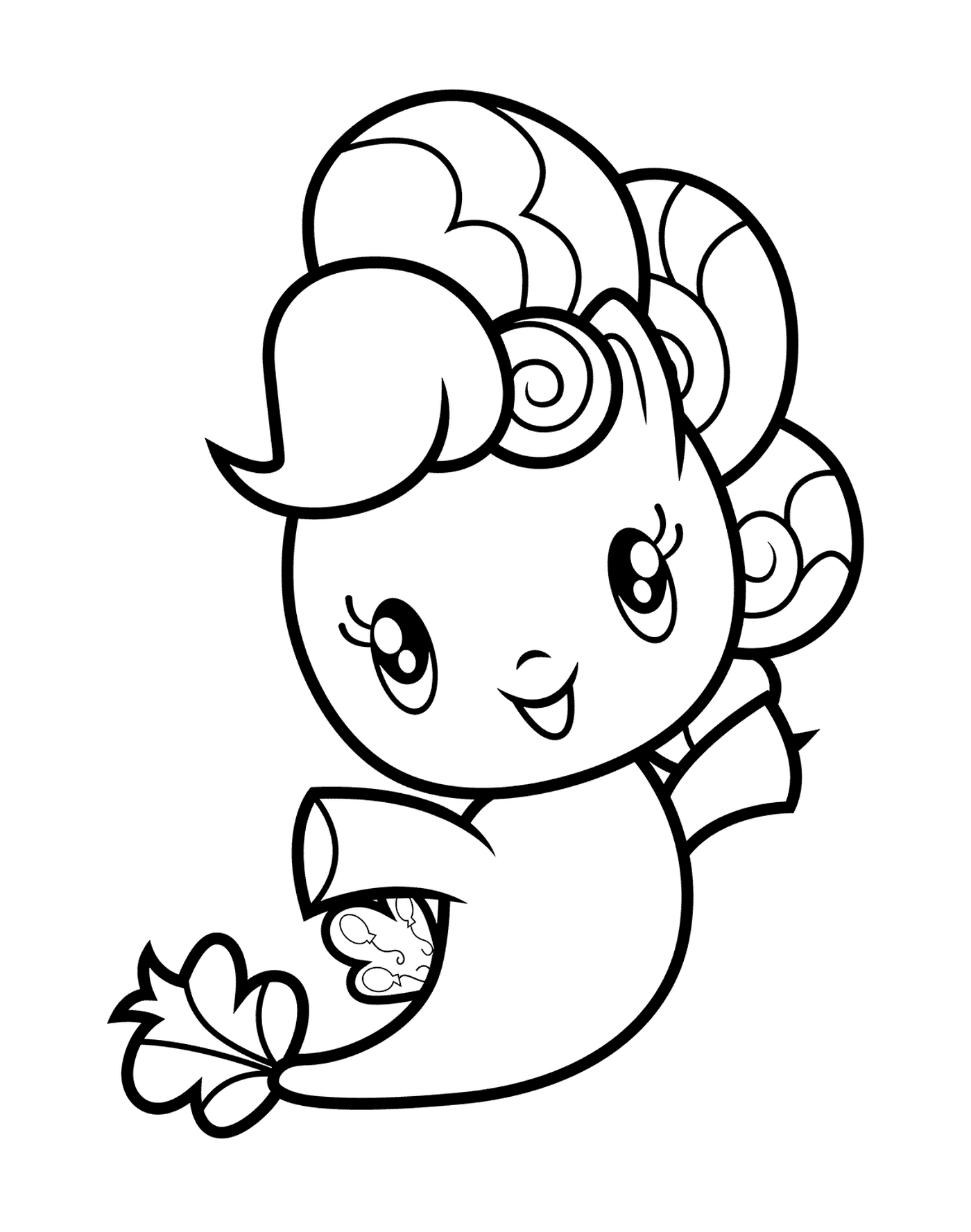  Pinkie Pie Pony de Mer adorável oferecendo uma flor 