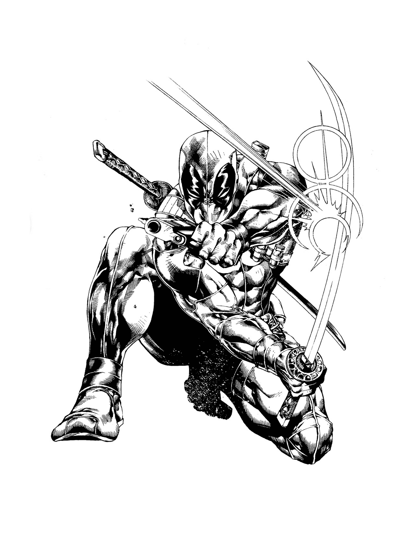  Deadpool da Marvel com uma espada 