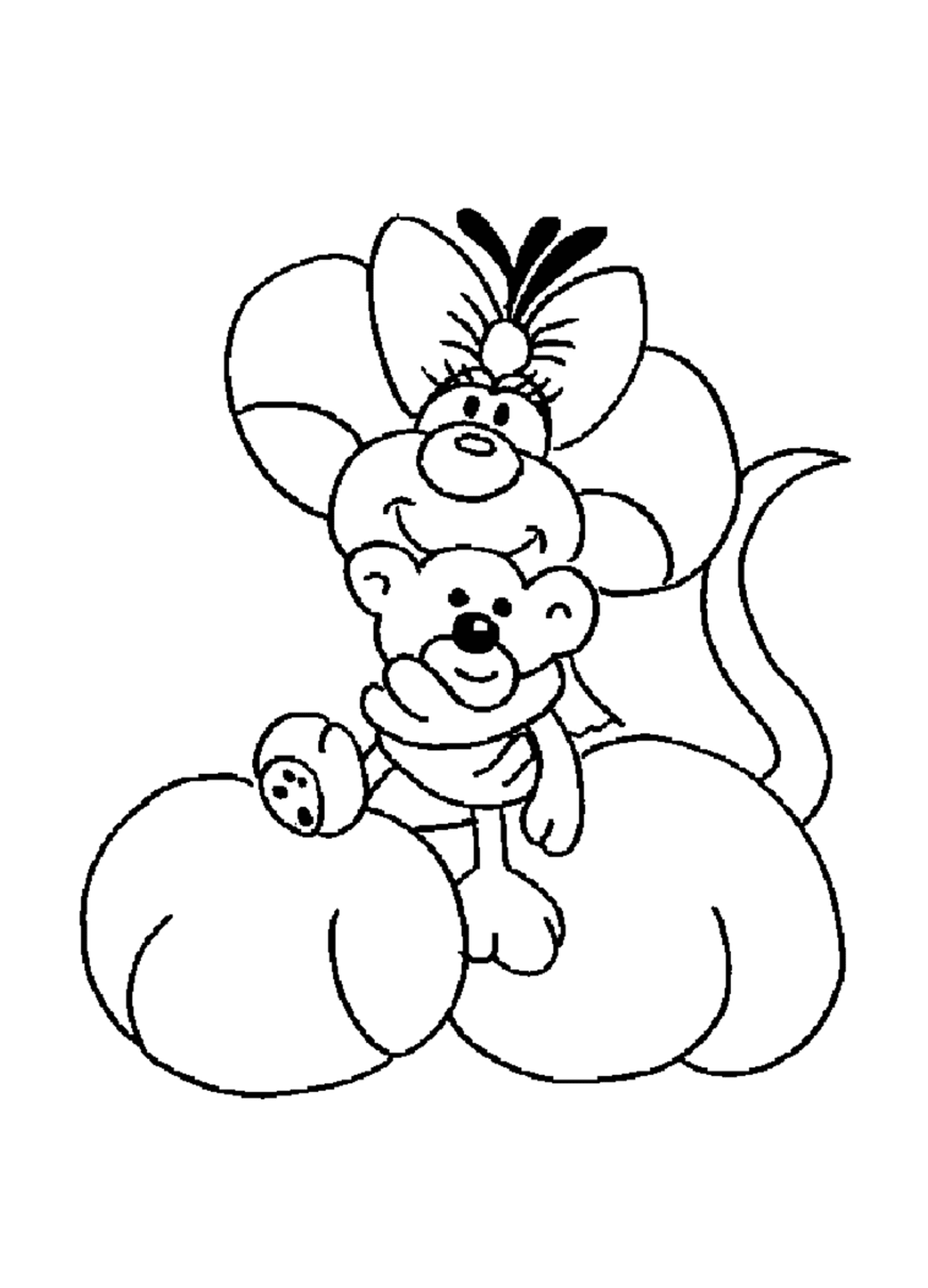  Minnie Mouse sentado em uma abóbora 