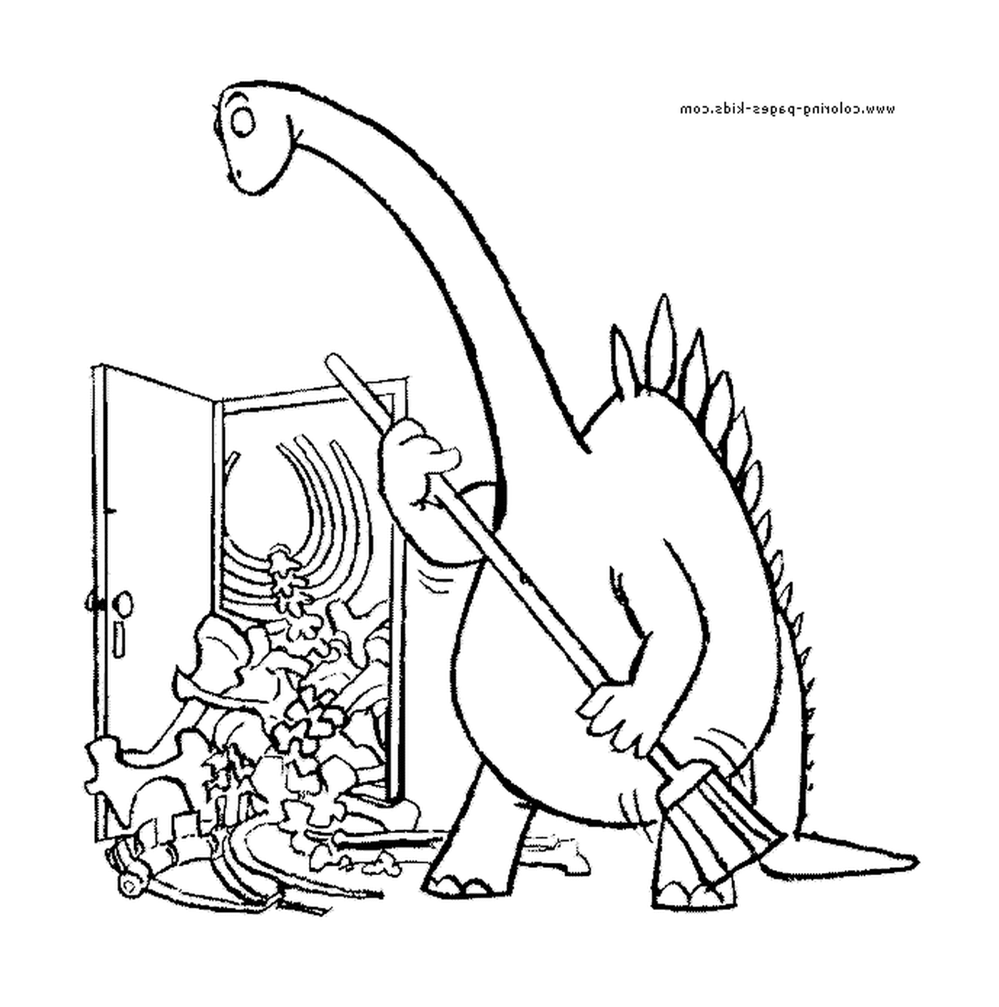  Dinossauro limpando o solo 