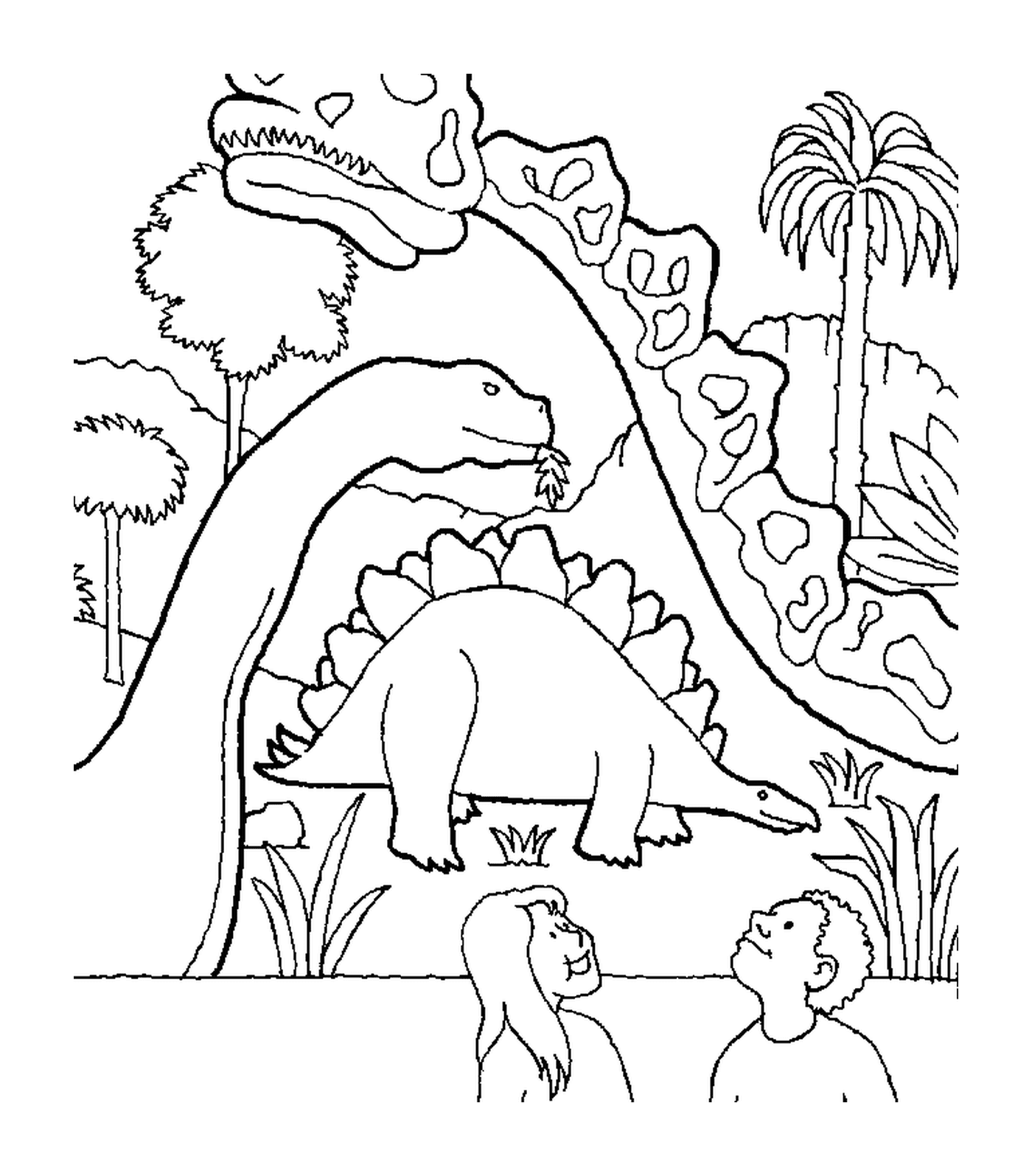  Dinossauro cercado por outros dois dinossauros 