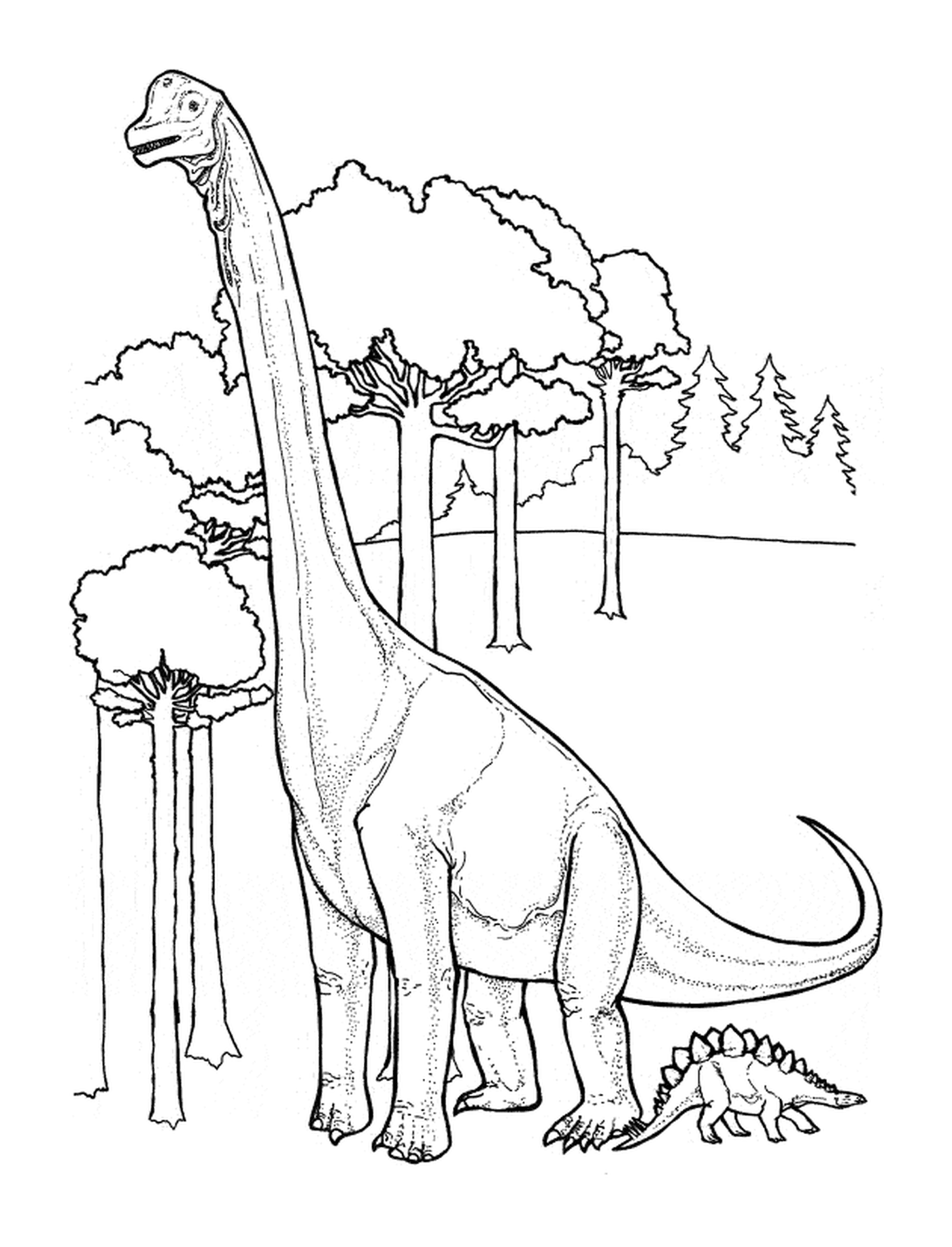 Dinossauro em pé em uma floresta exuberante 