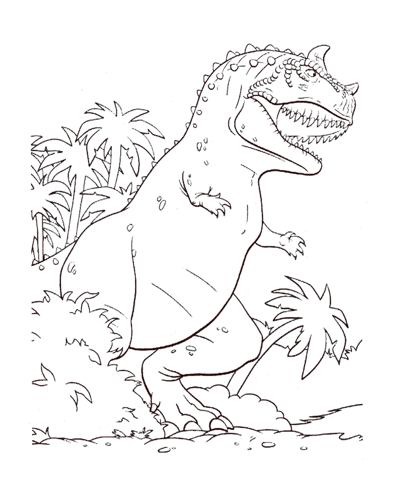  Um tiranossauro em pé na grama 