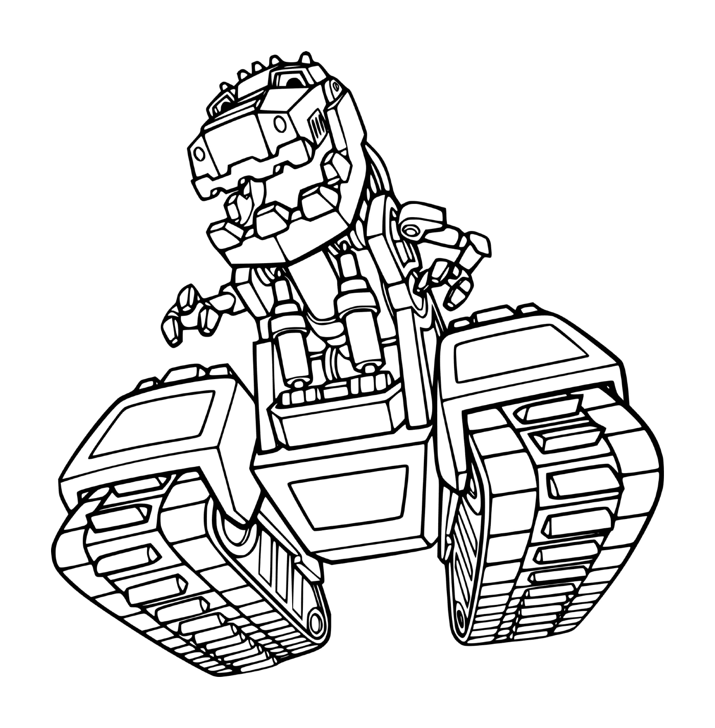  Ty Rux em Dinotrux com um tanque de brinquedo 