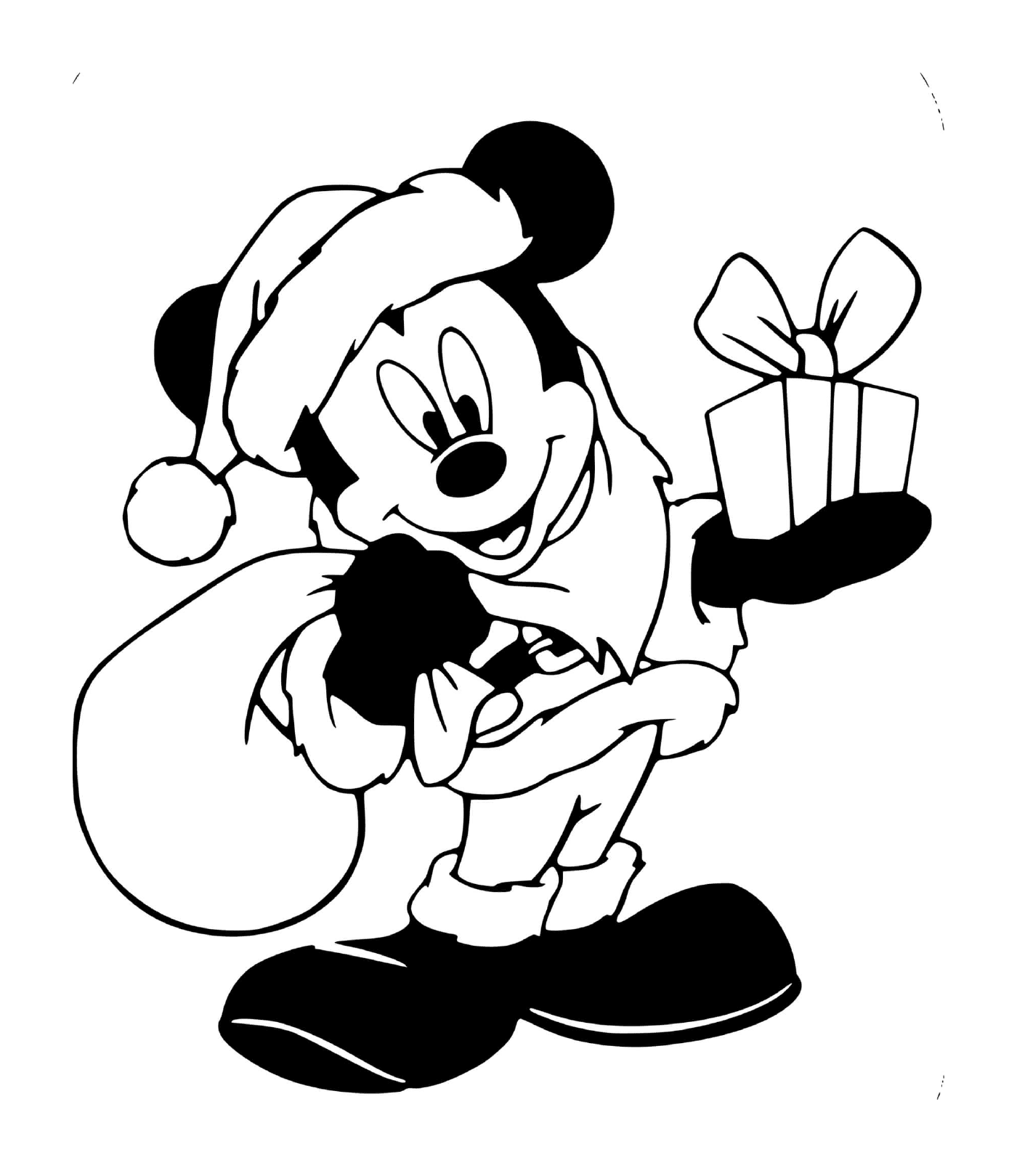  Mickey no traje de Papai Noel 