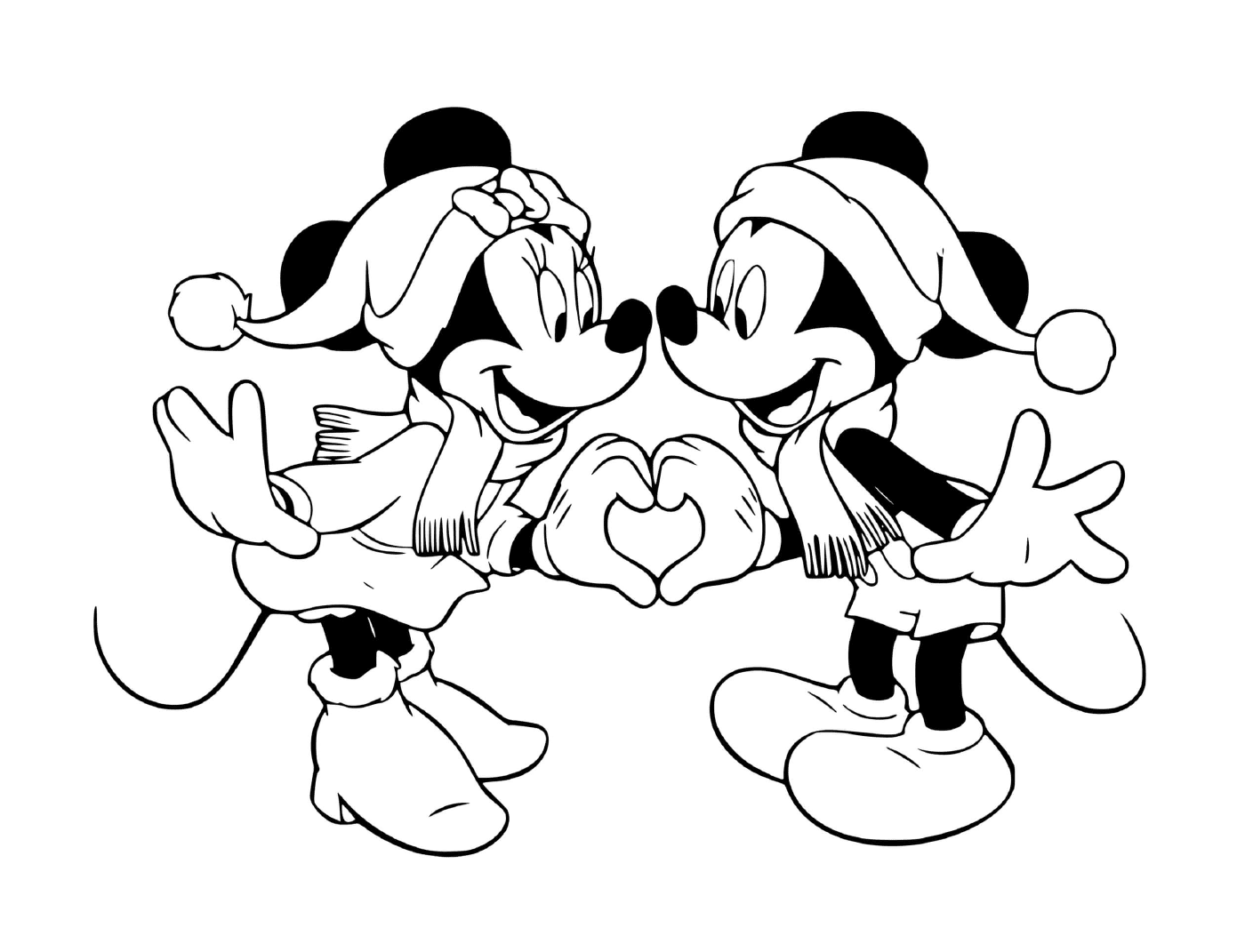  Mickey e Minnie formam um coração 