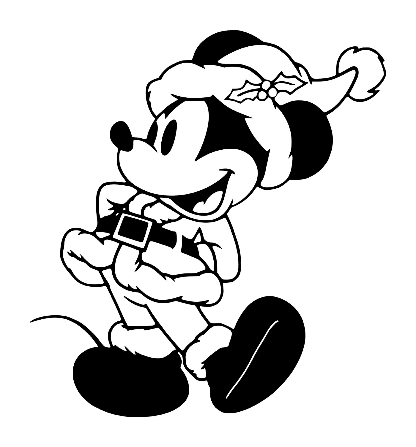  Mickey no clássico Papai Noel 