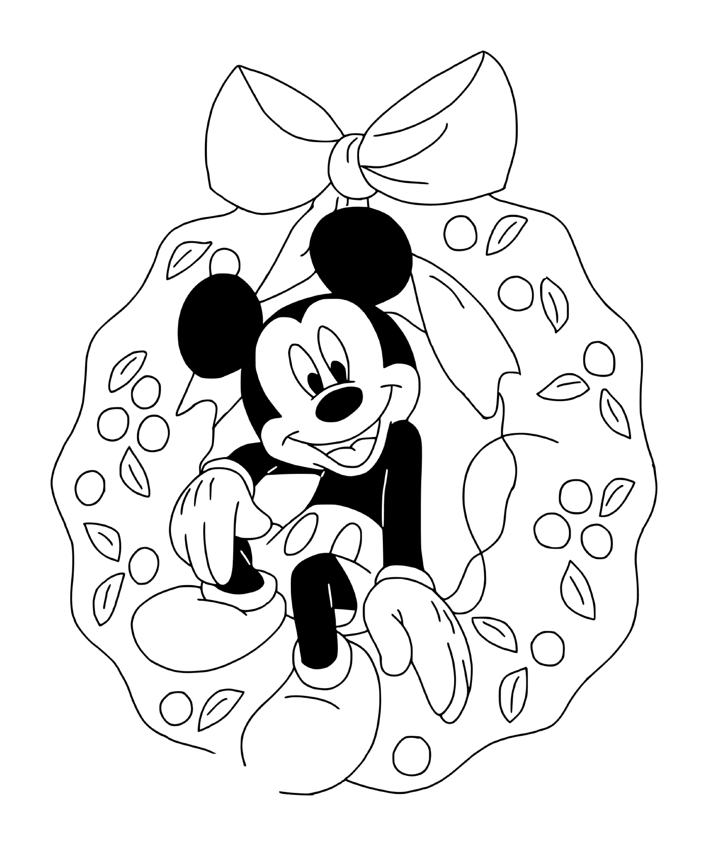  Mickey sentado em uma coroa 