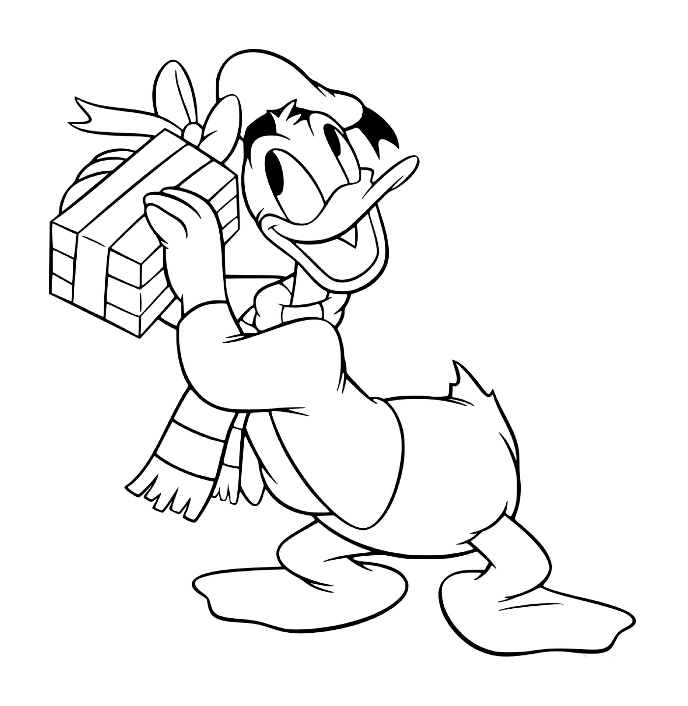  Pato Donald com um presente 