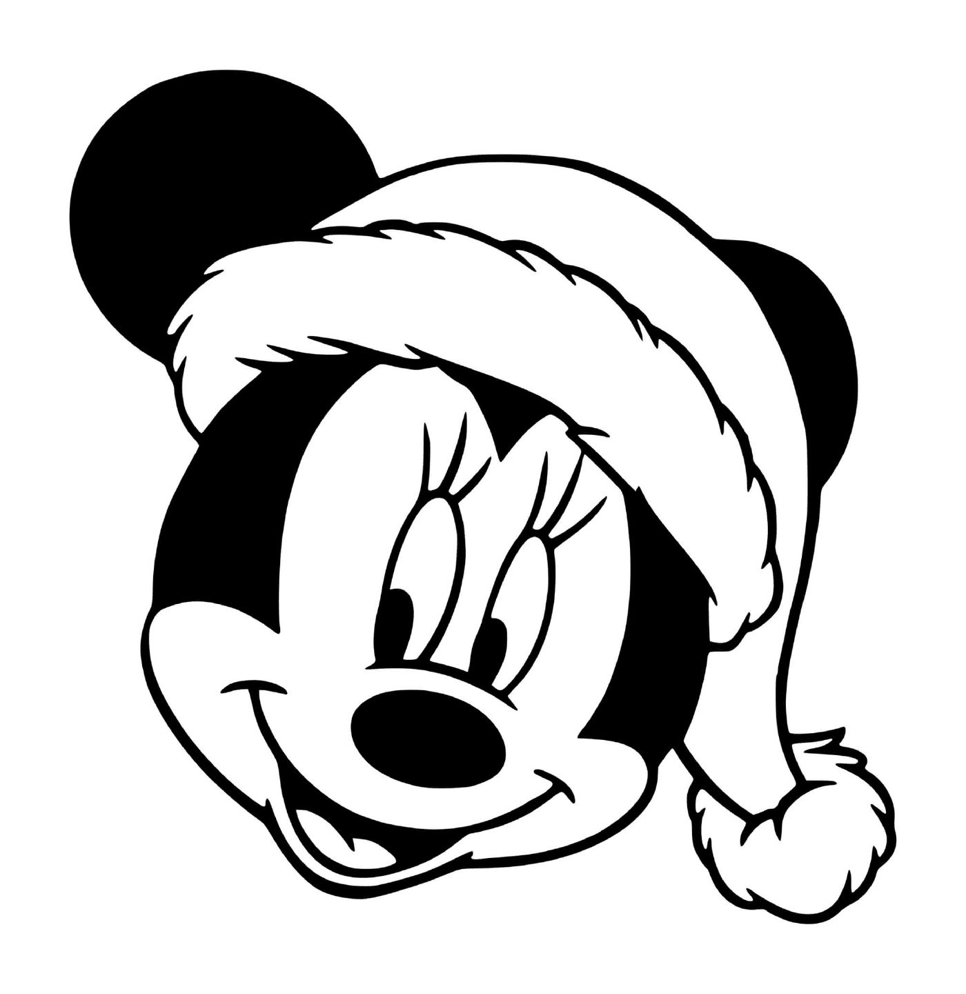 Minnie com um boné de Natal 