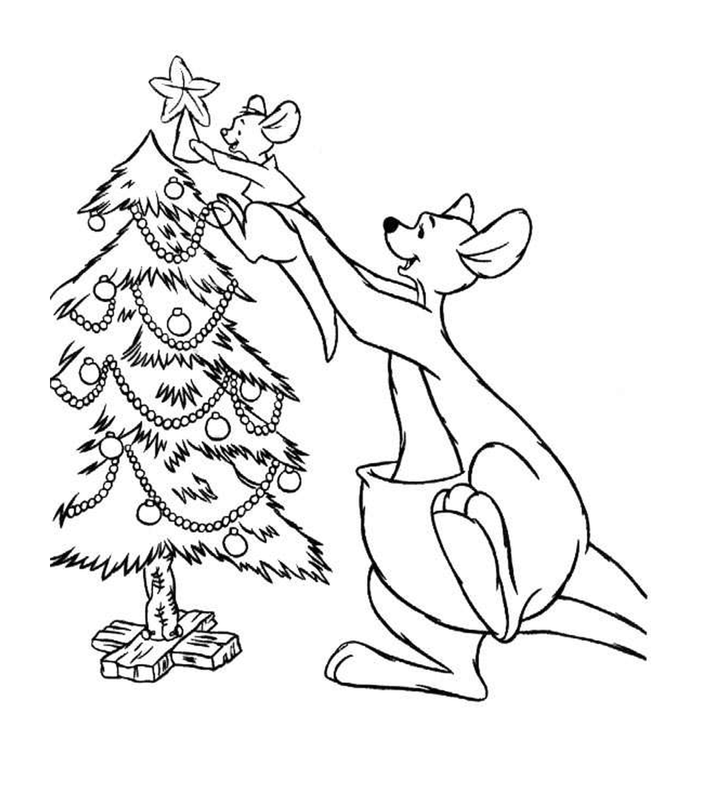  狗装饰圣诞树 