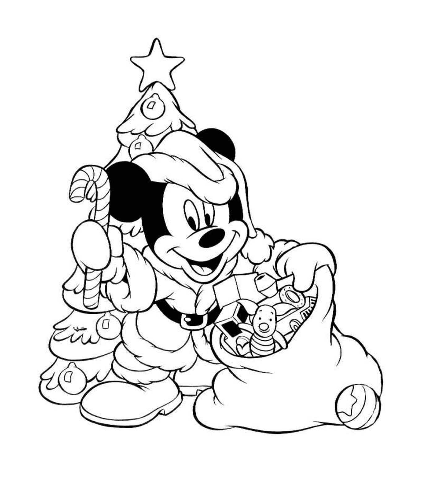  Mickey com árvore de Natal 
