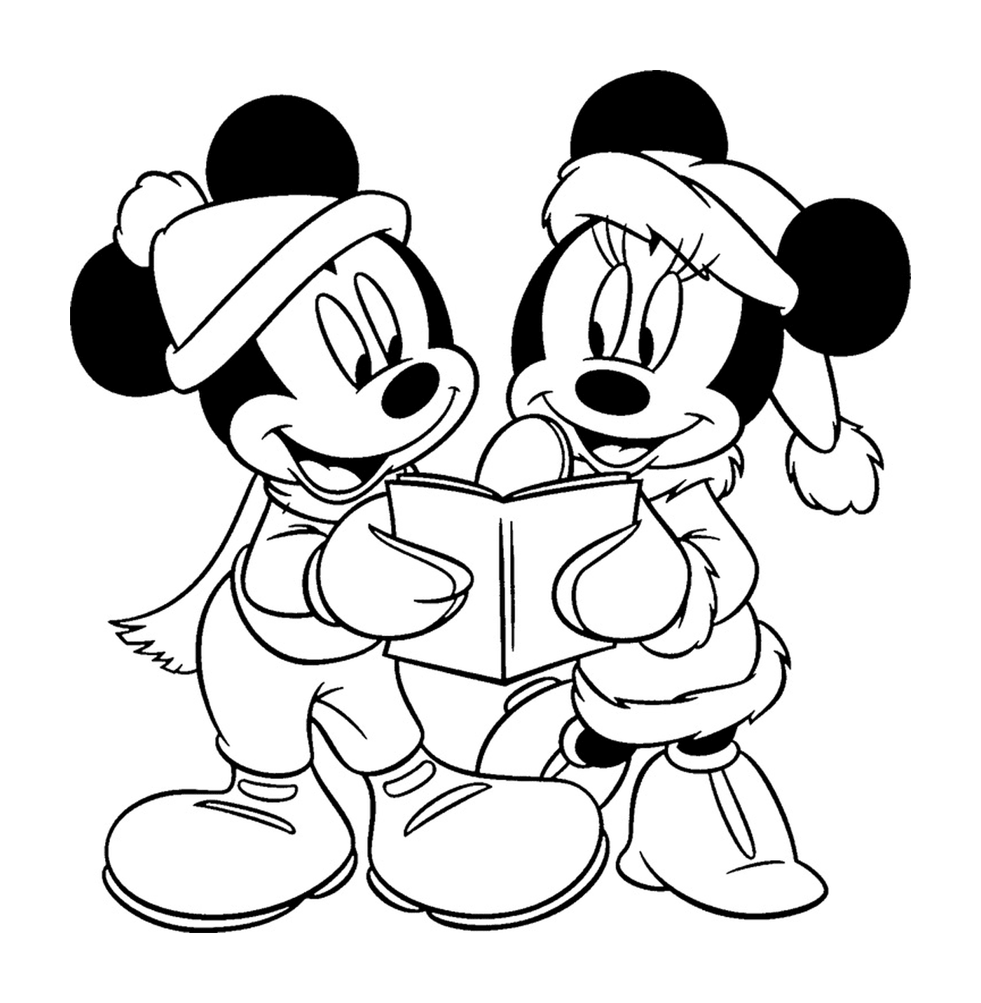  Mickey e Minnie ler livros 