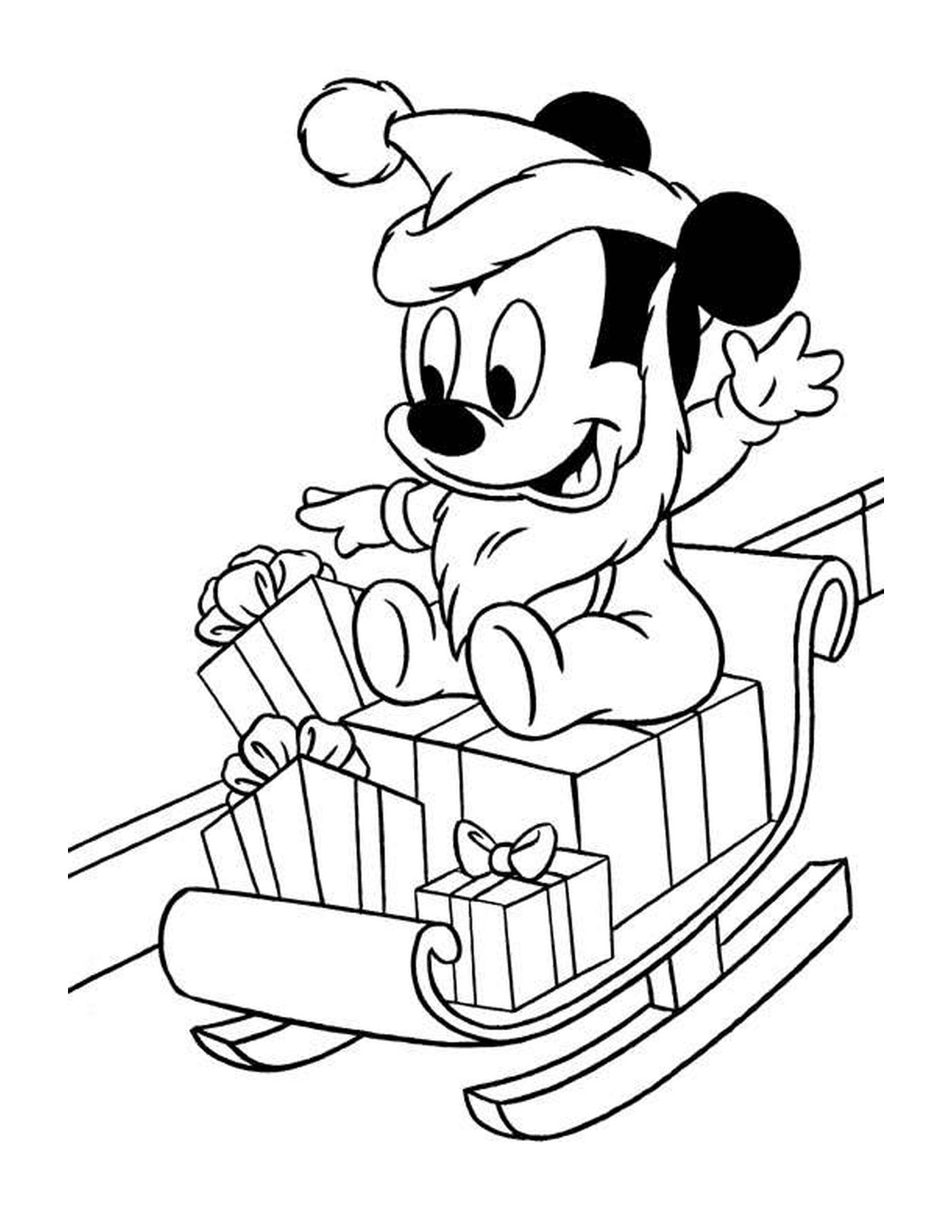  Mickey sentado no trenó 