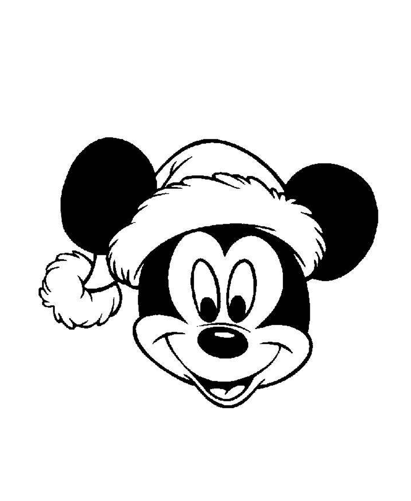  Mickey com chapéu de Papai Noel 
