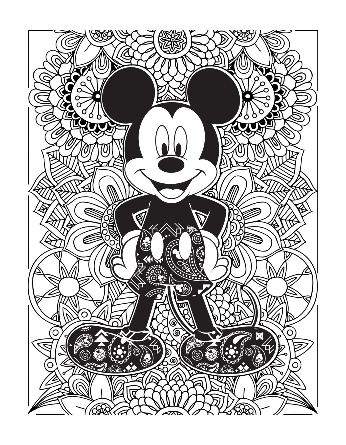  Mickey Mouse em uma mandala 
