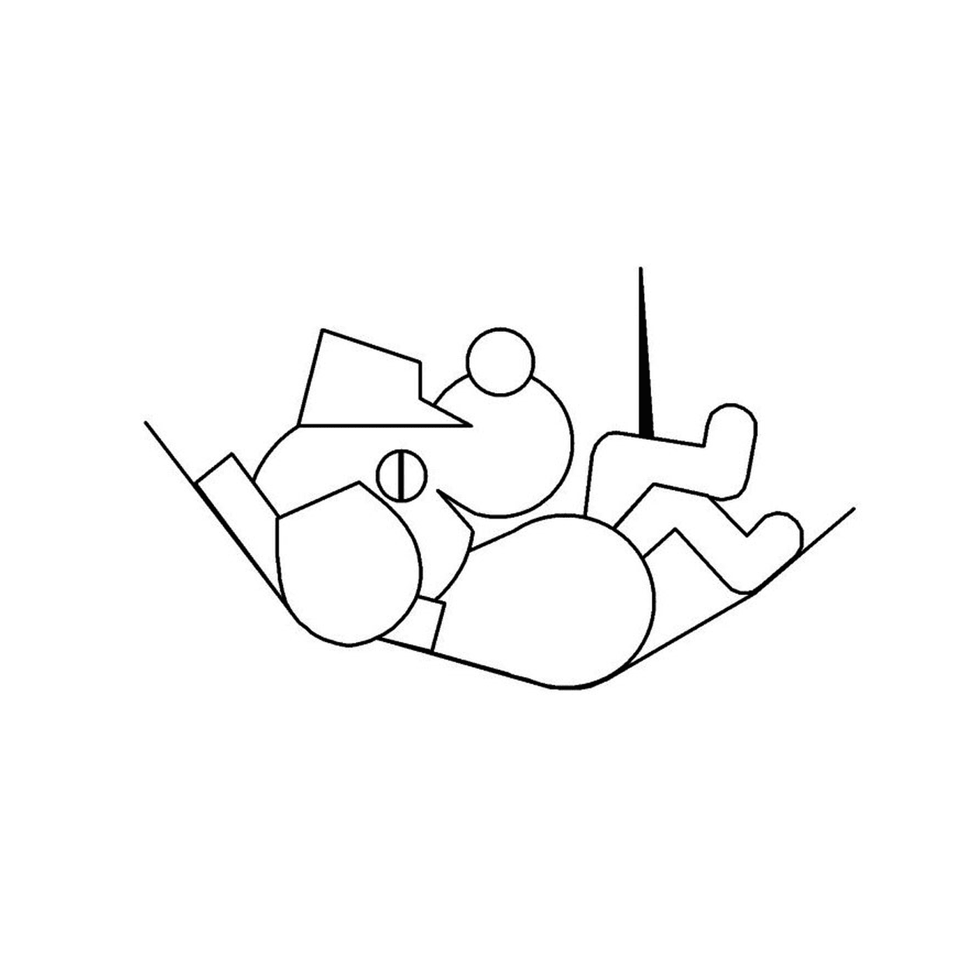  Uma abstração de pessoas sentadas em pilhas 