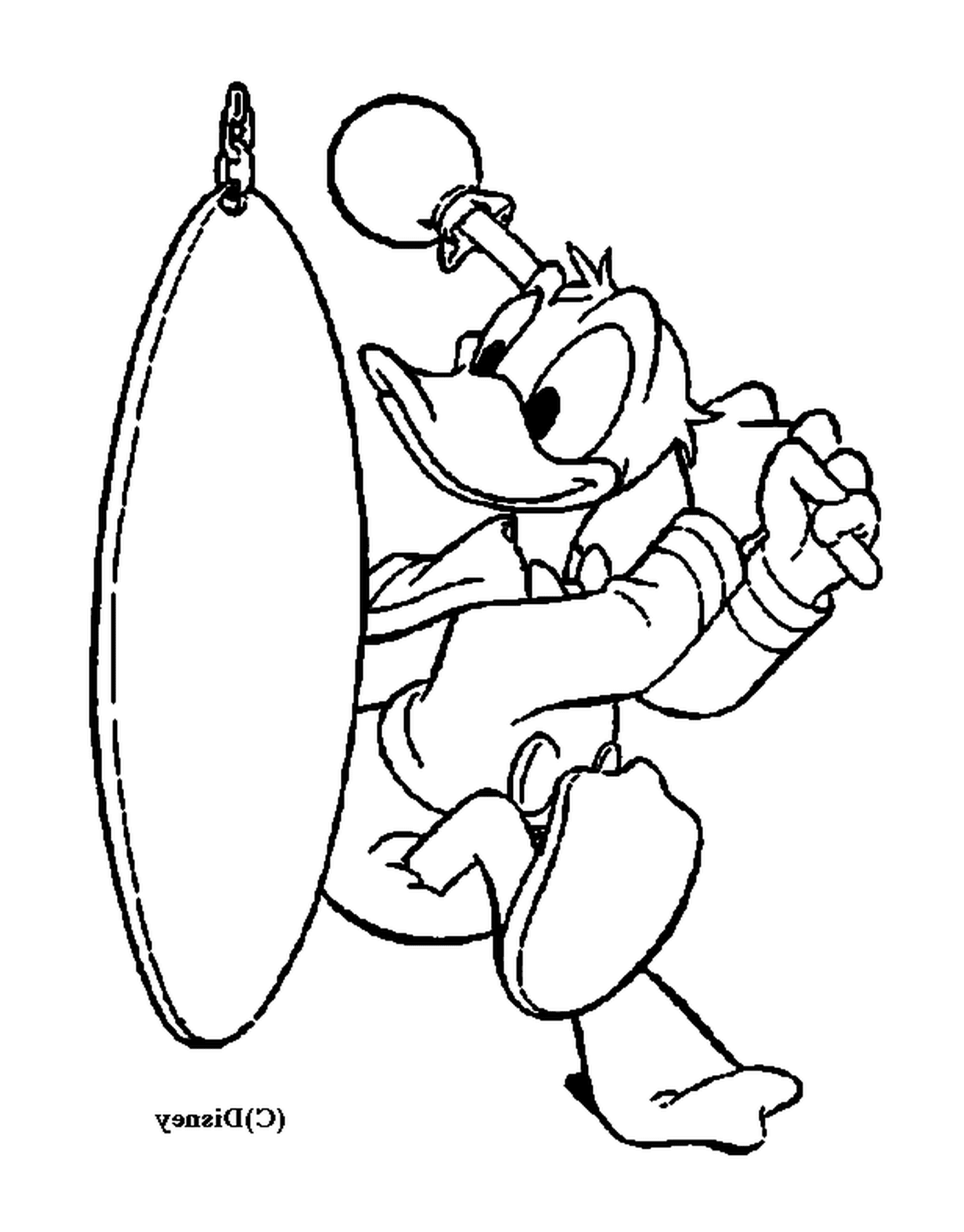  Donald vai pescar com um gongo 