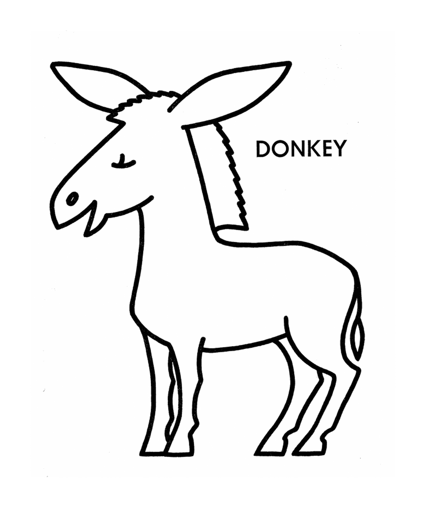  Um burro com a palavra burro escrito por baixo 