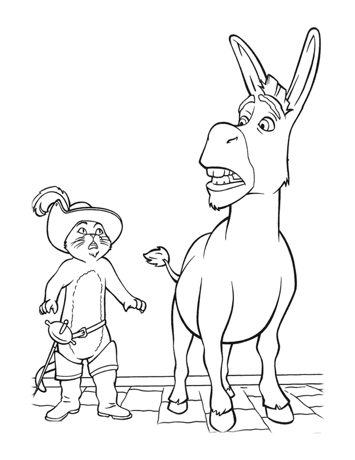  Um adulto de burro e uma criança 
