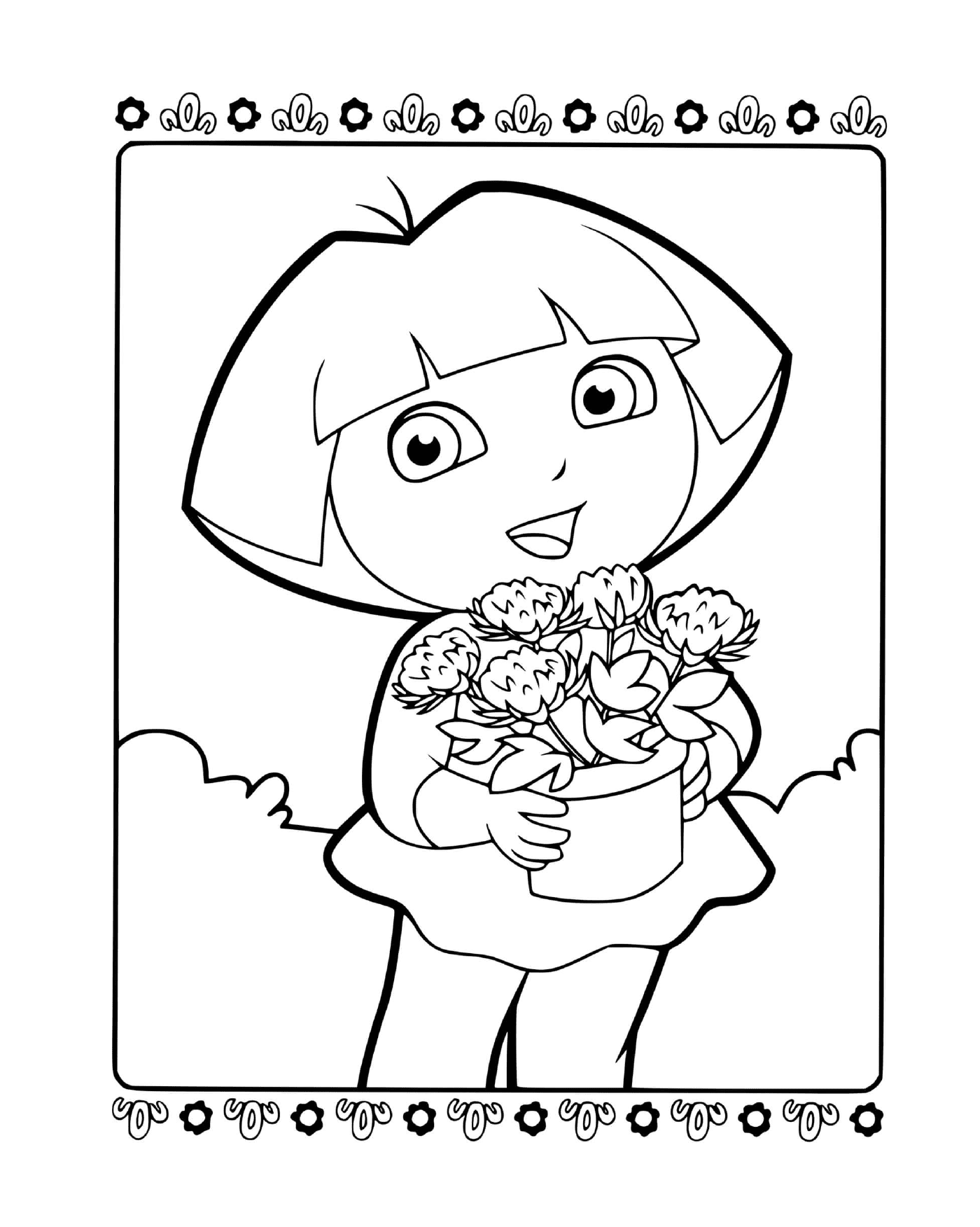 Dora se entrega à sua jardinagem favorita 