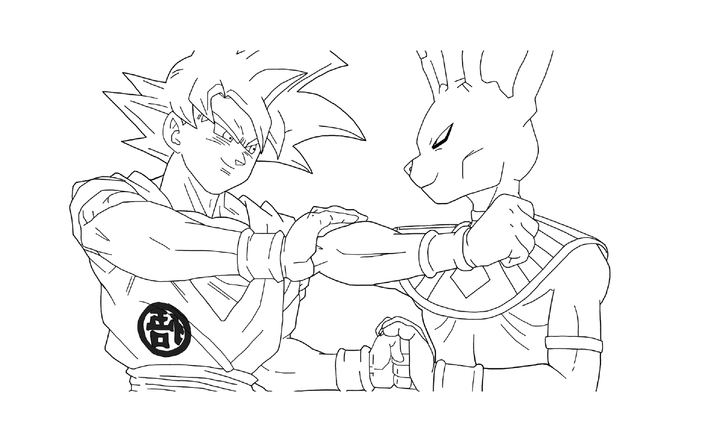  Beerus 和 Goku Super Seayan 来自DBZ的黄金 