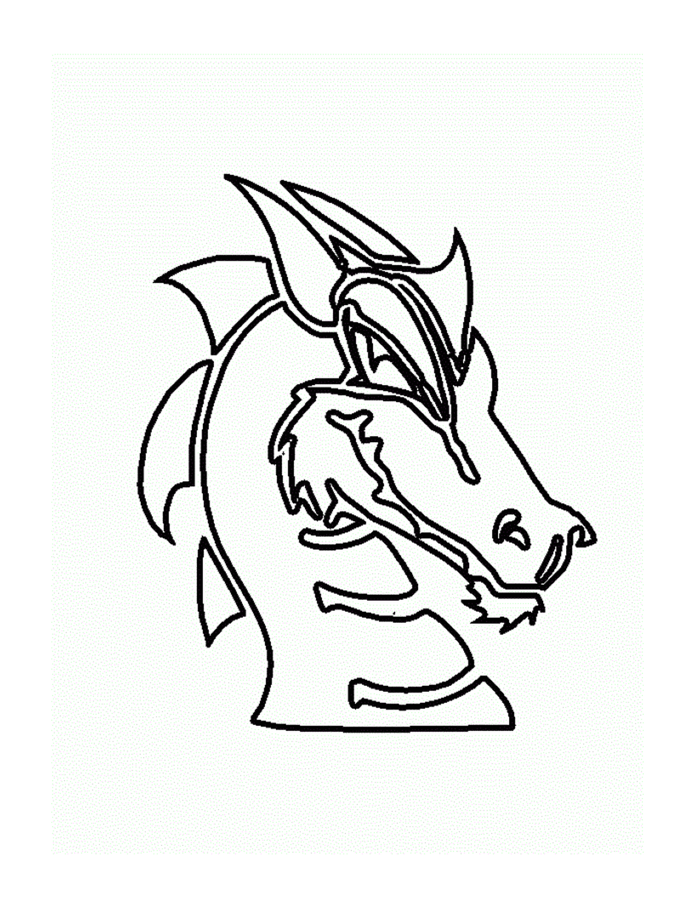  एक शक्तिशाली ड्रैगन का बड़ा सिर 