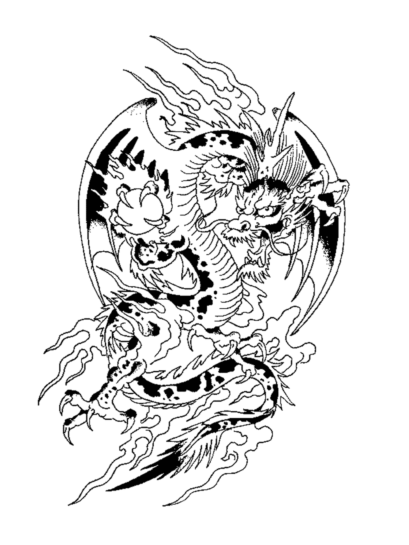  Desenho de tatuagem de dragão inspirado na China 