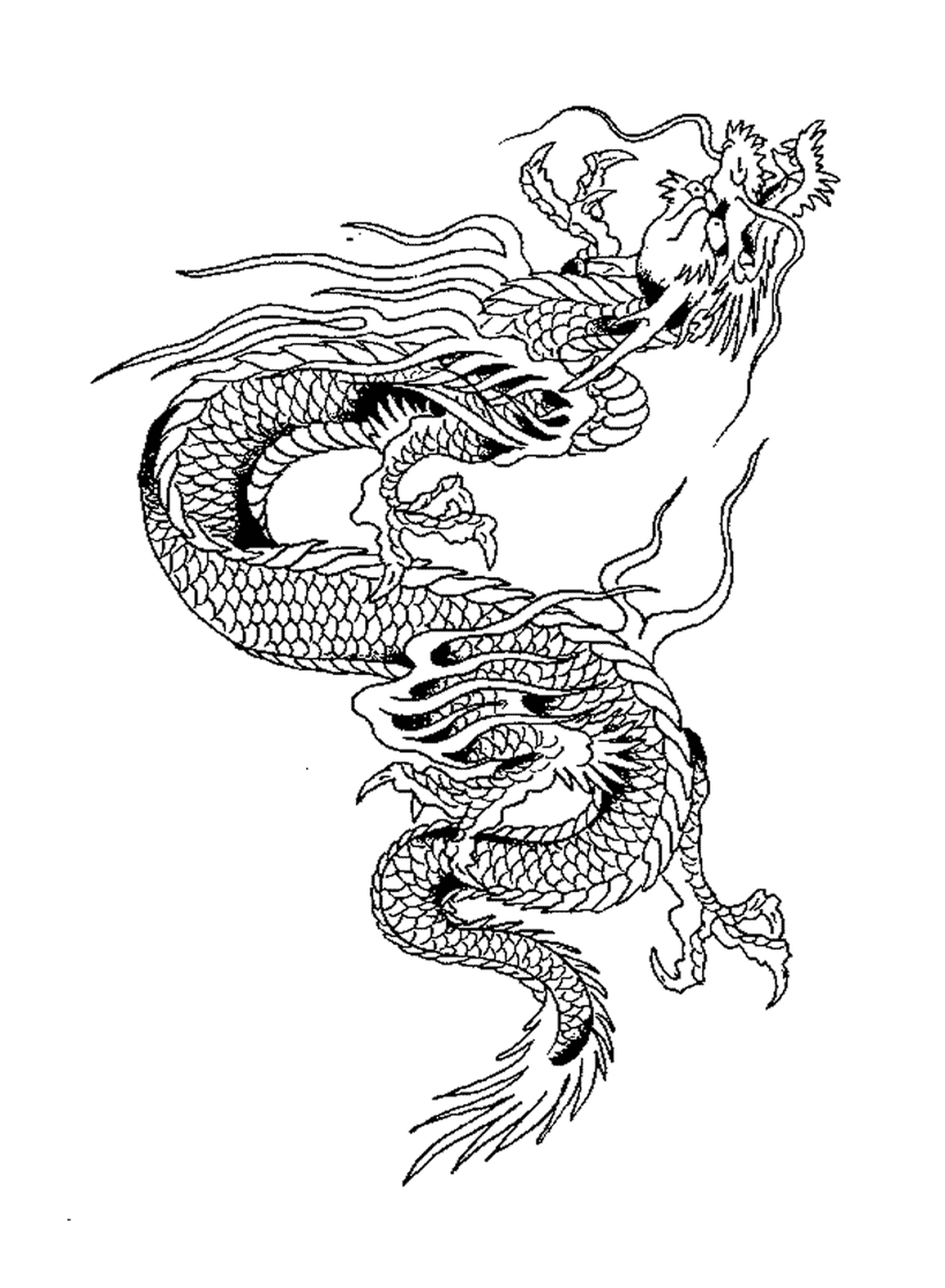  Tatuagem de dragão chinês oriental 
