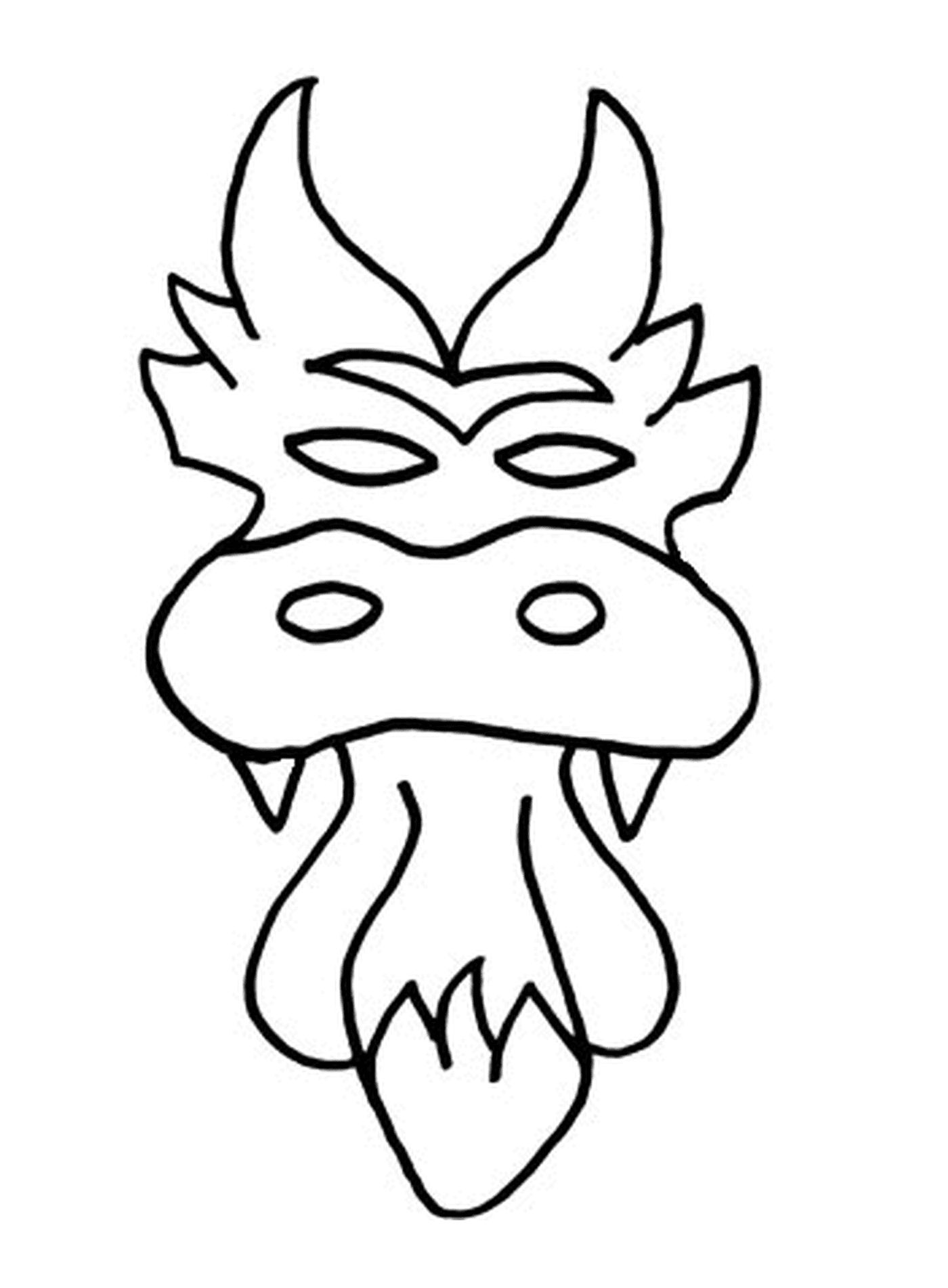  Cabeça de dragão com uma máscara 