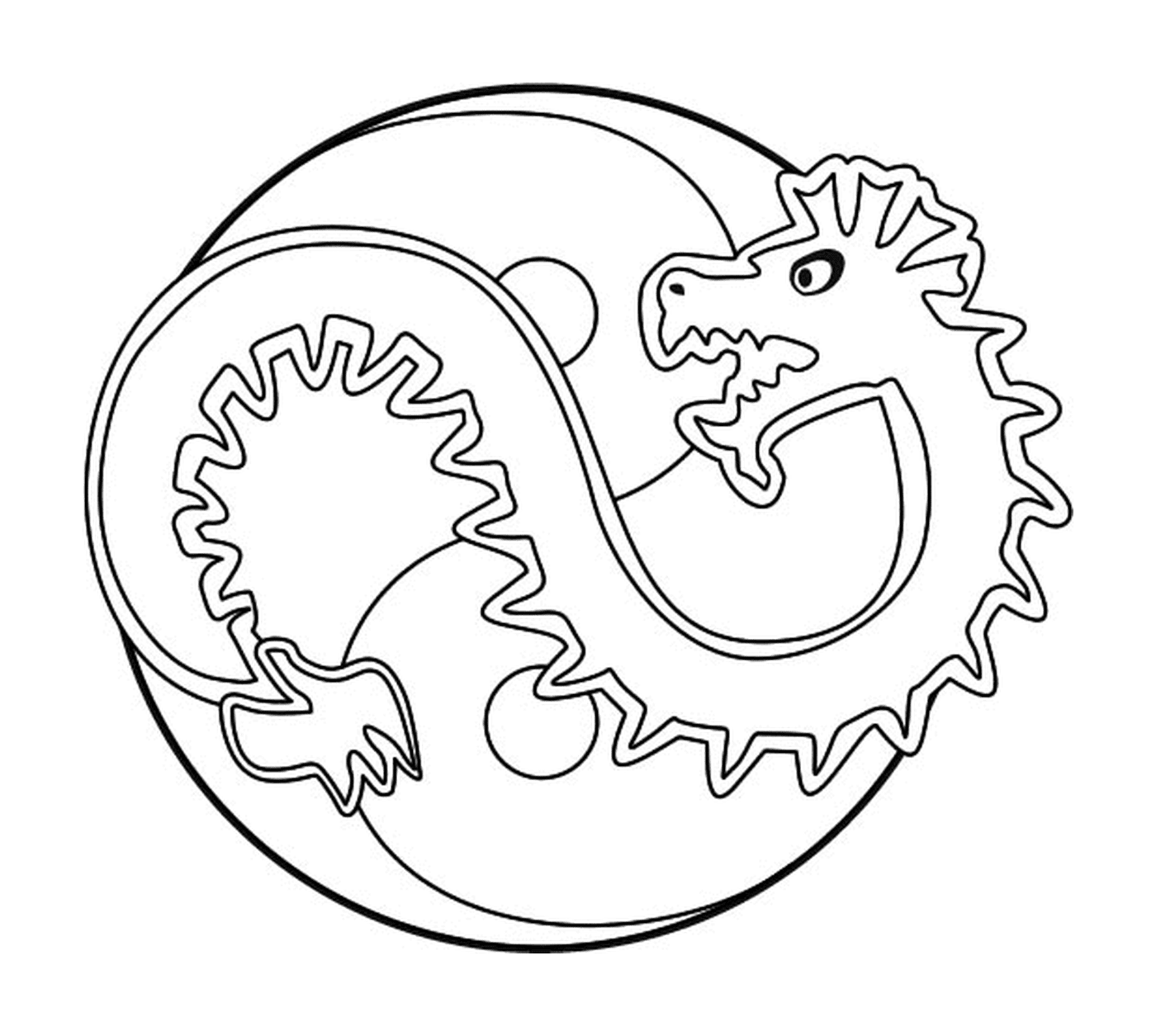  एक yin और yan में एक ड्रैगन 