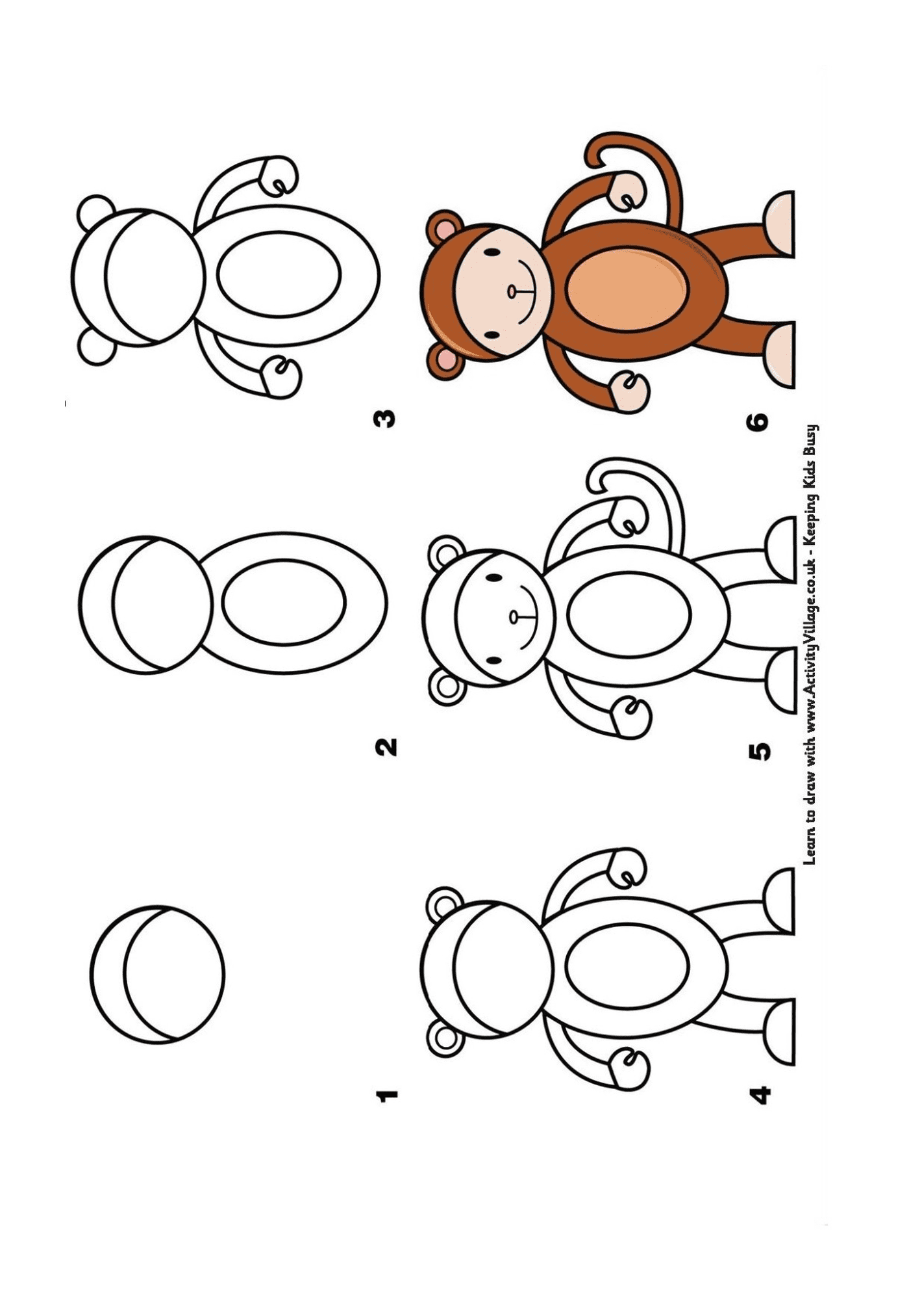  कदम द्वारा बंदर कदम कैसे ड्रा करें 
