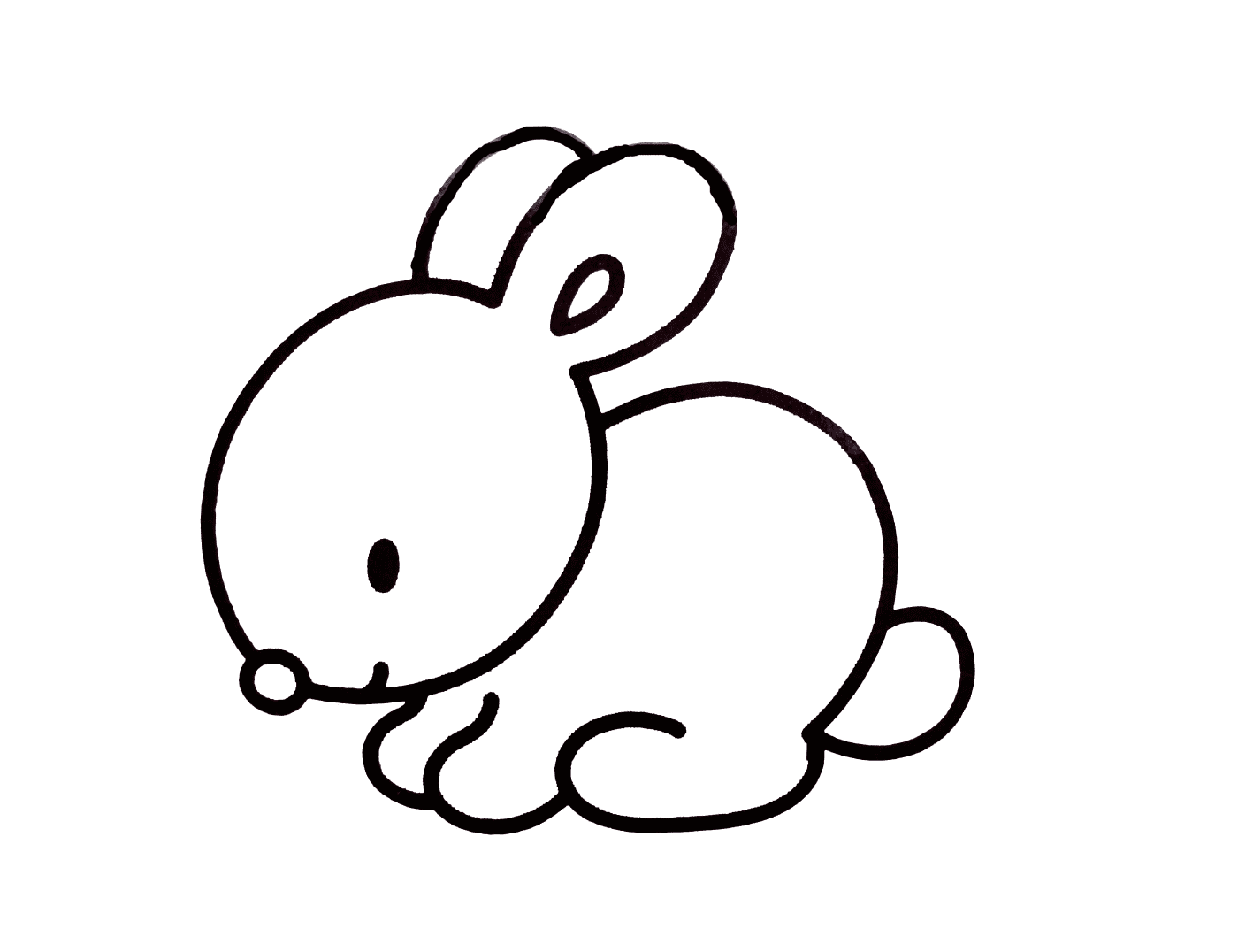  很容易画兔子 