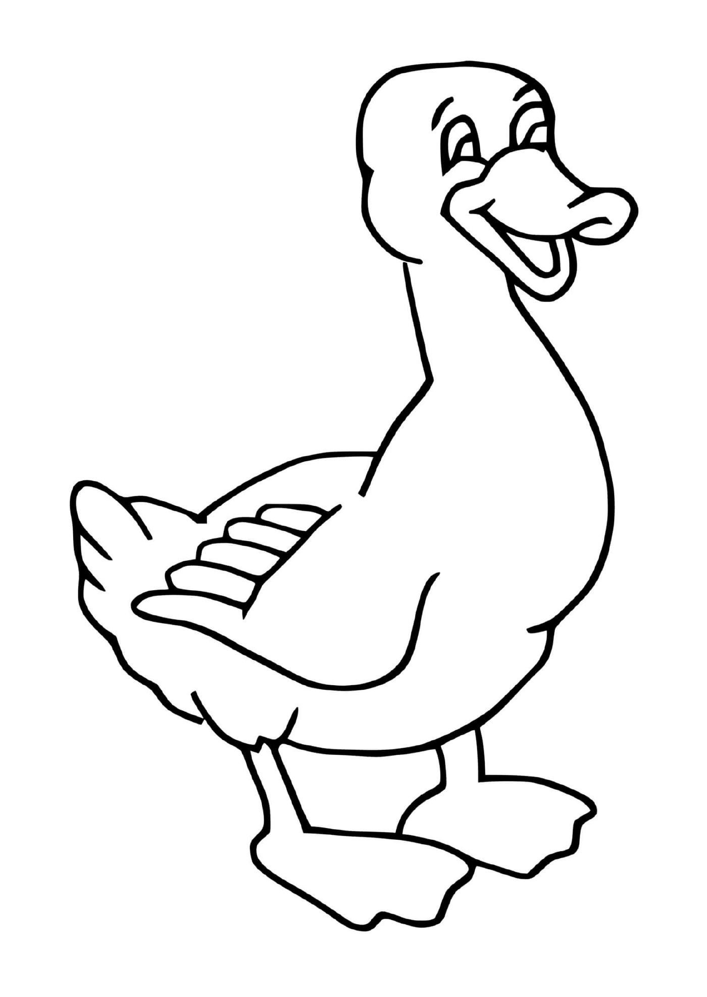  um pato selvagem em uma pata com um bico aberto 