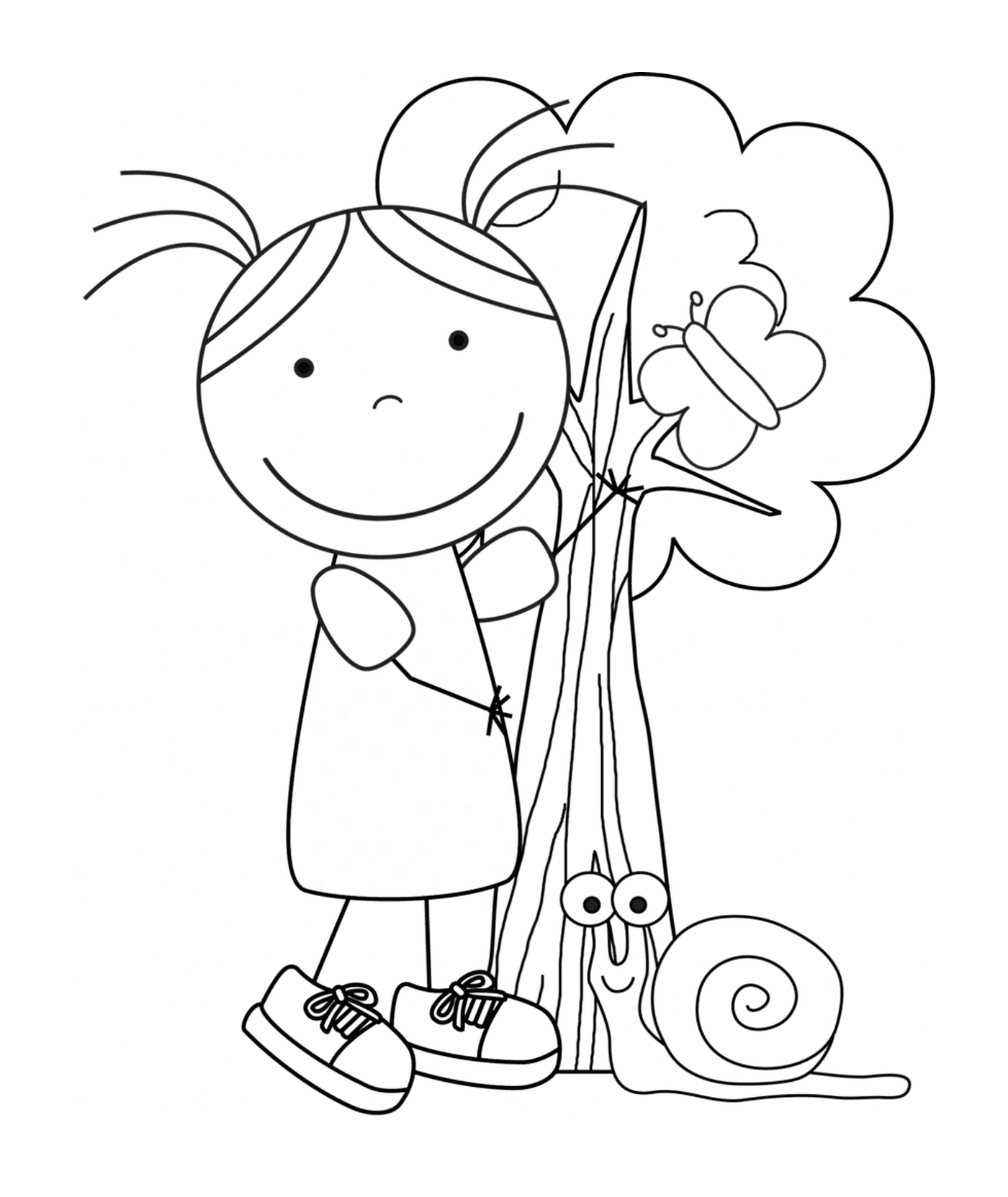  Crianças para o Dia da Terra, uma menina e um caracol 