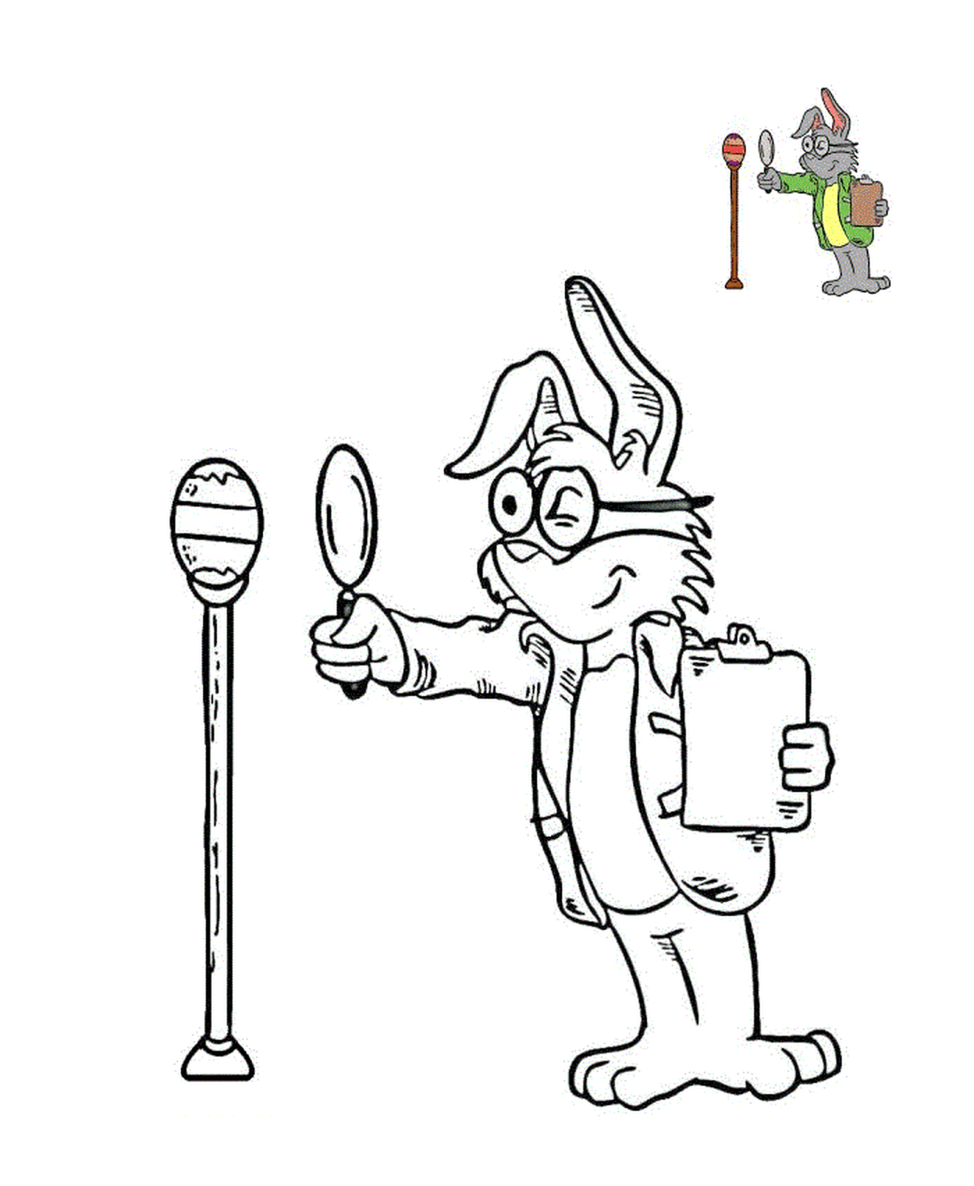  Inspector coelho inspeciona ovo de Páscoa 