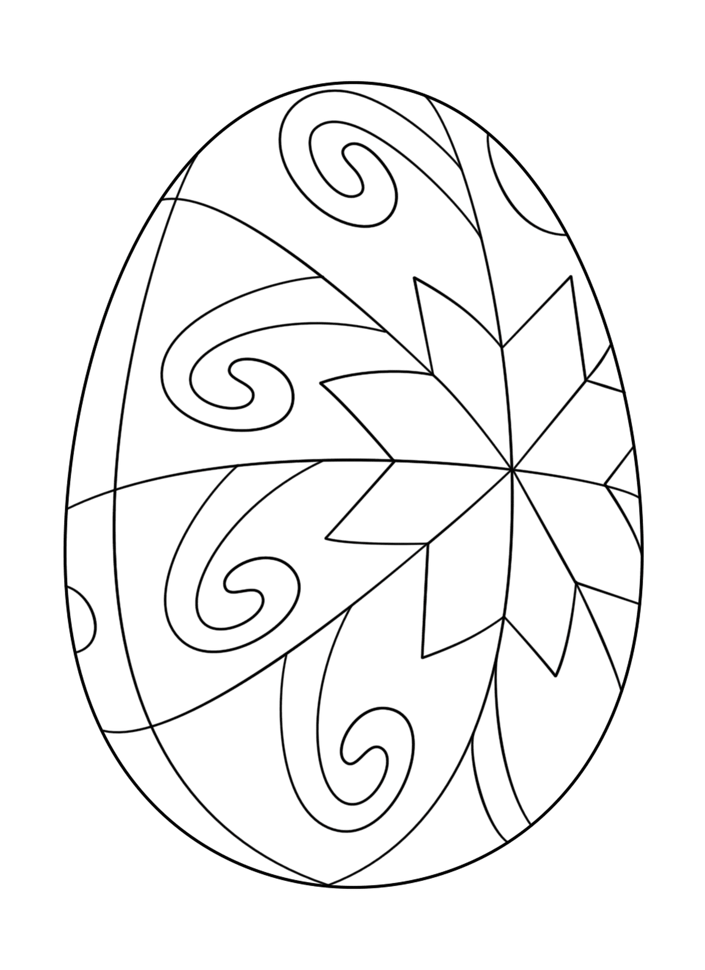  Ovo de Páscoa com motivo estrela, ovo decorado 