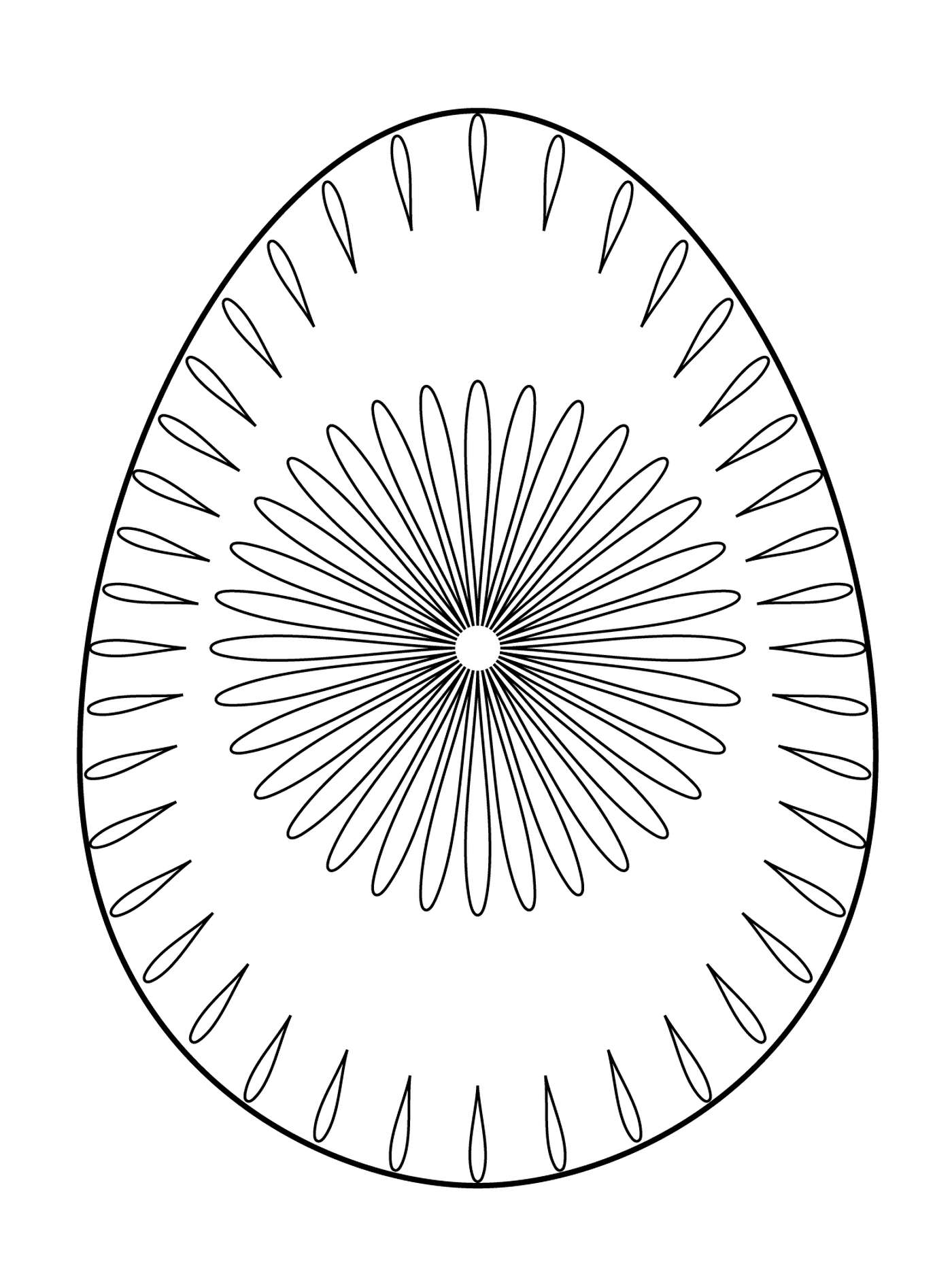  Ovo de Páscoa com padrão de flor 2, um ovo com um padrão circular 