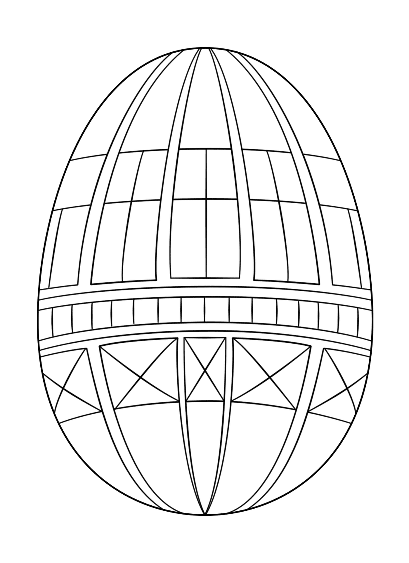  Ovo de Páscoa geométrico, um ovo colorido 