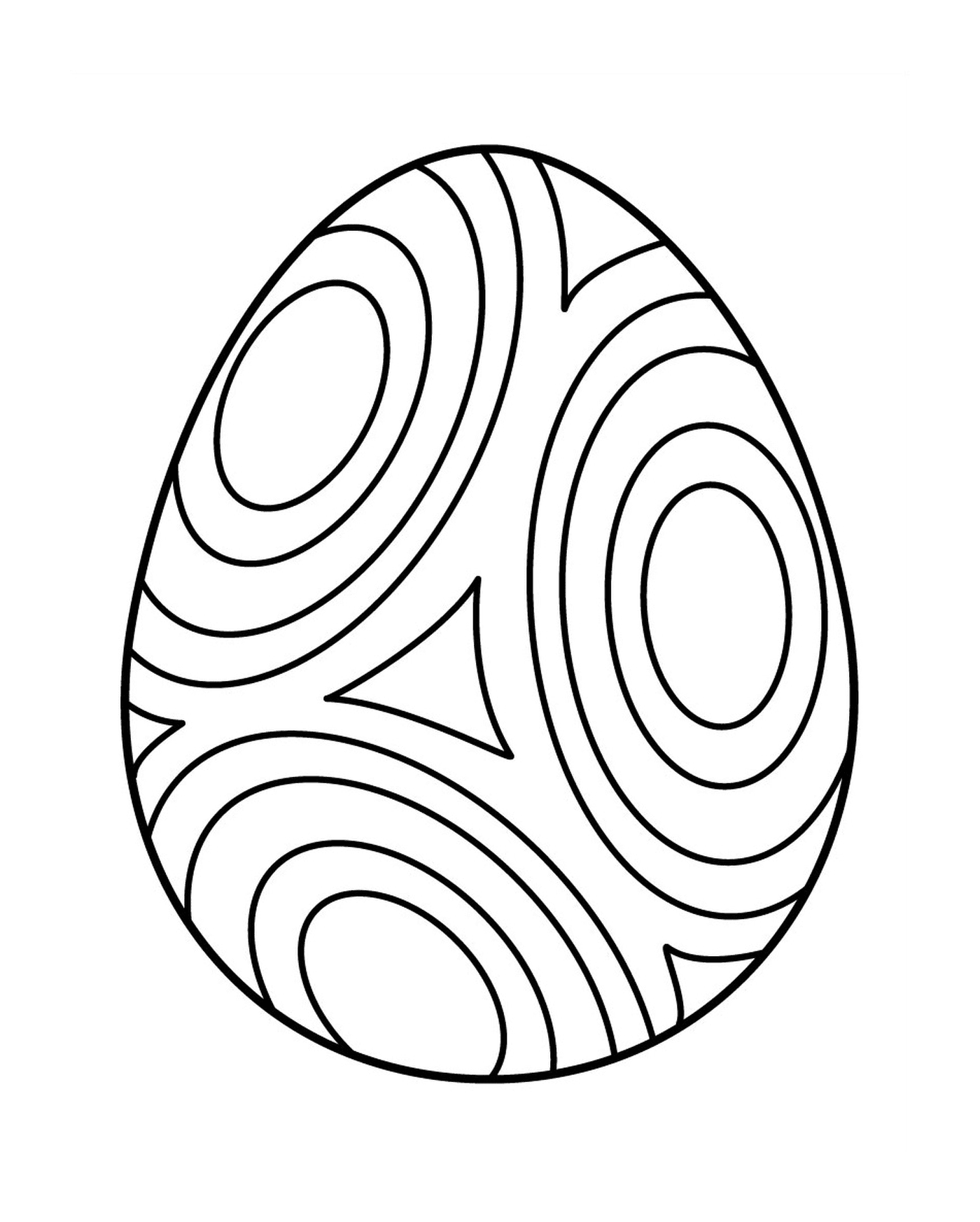  ovo de Páscoa com círculo, um ovo colorido 