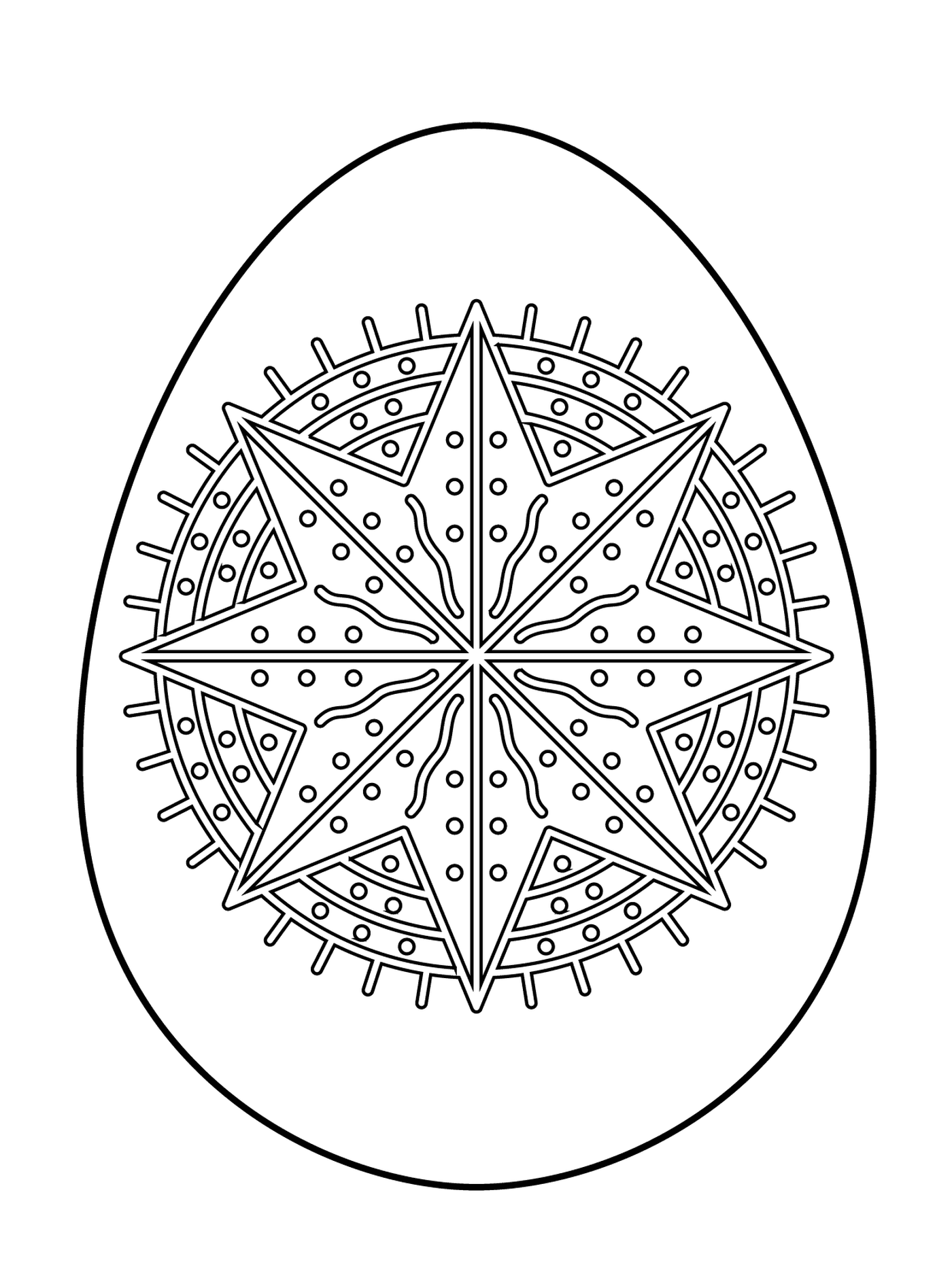  Ovo de Páscoa com padrão estrela octagrama 