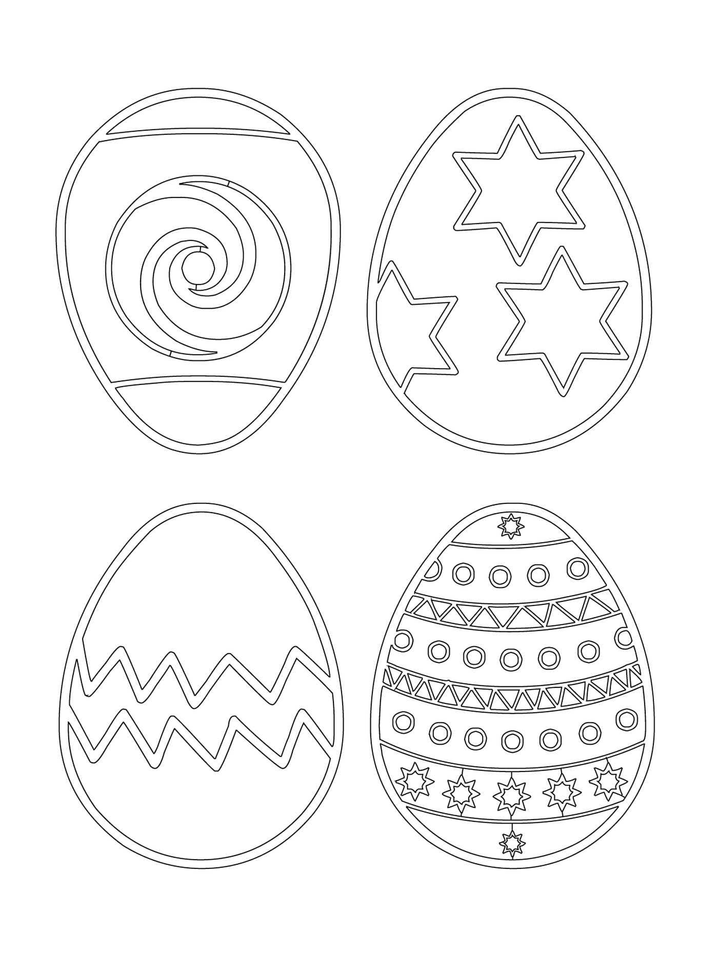  Conjunto de quatro ovos decorados 