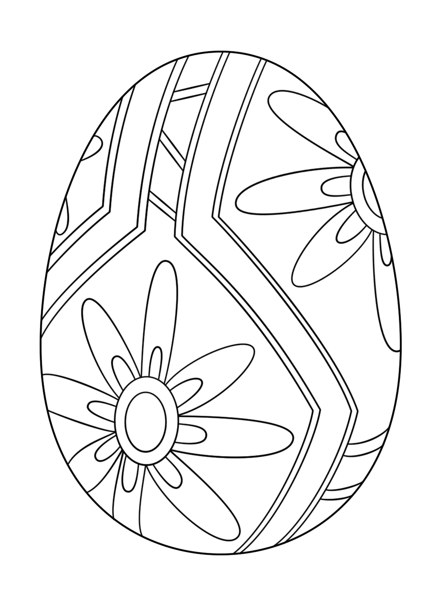  Ovo de Páscoa com padrão floral 1 